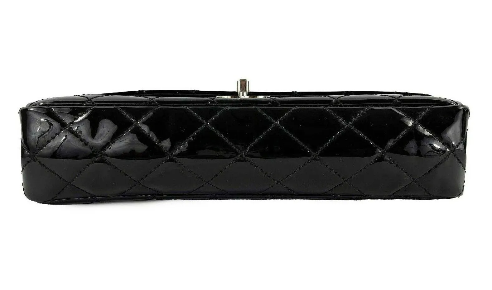 CHANEL 05 Patent Chain Through Flap Bag Quilted - Black / Silver-tone Crossbody