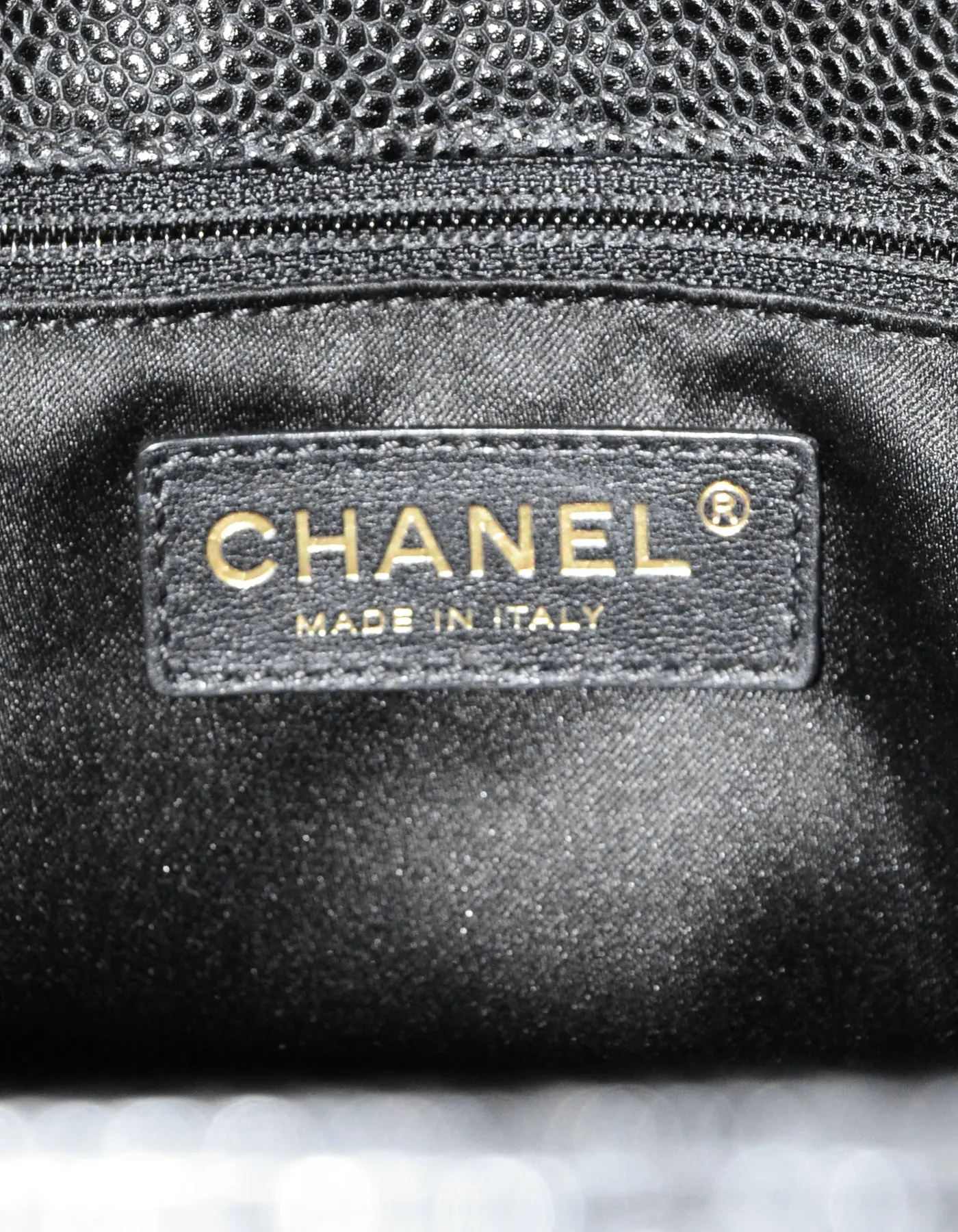 Chanel 2014 Discontinued Black Caviar Leather Quilted Grand Shopper Tote Bag