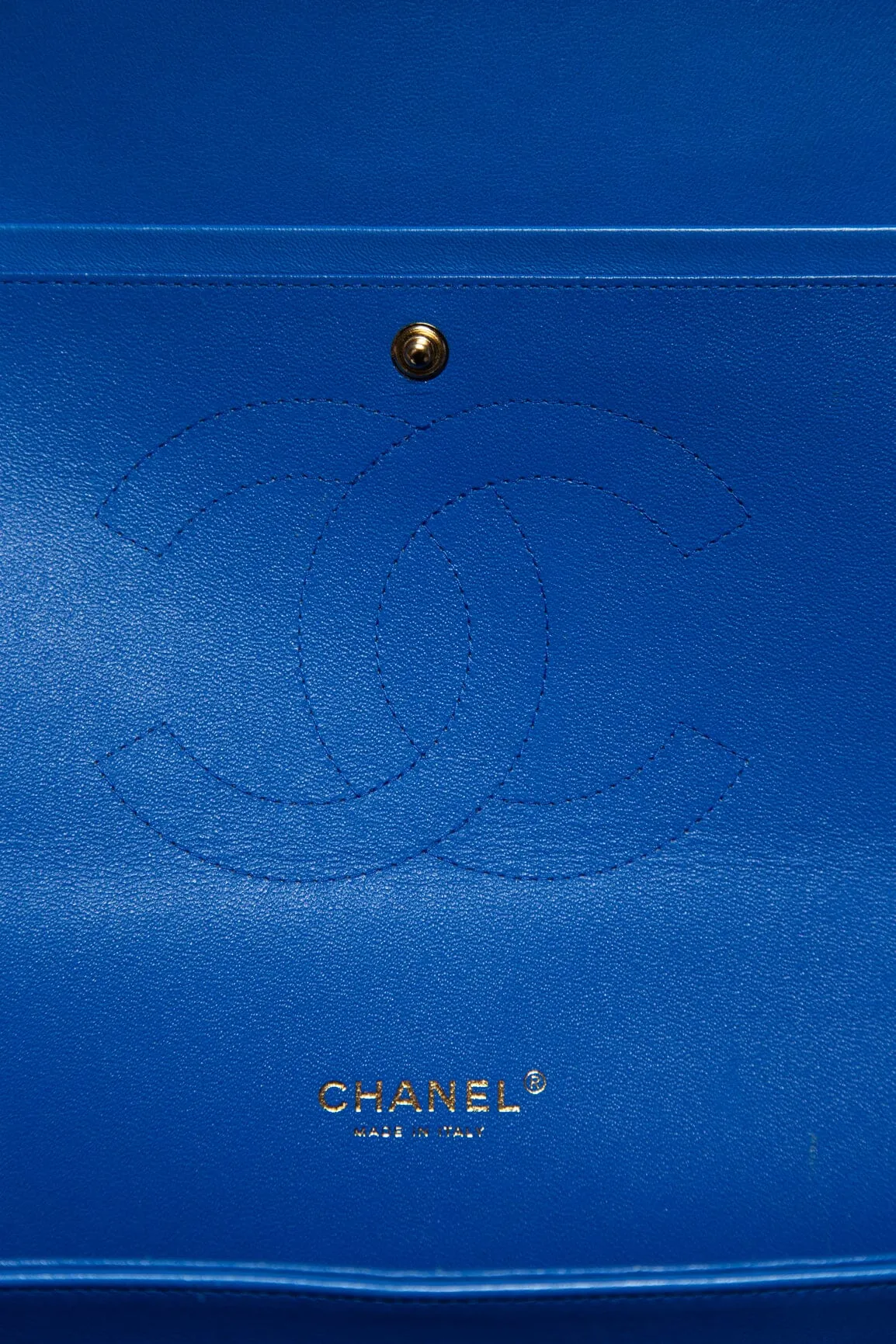 Chanel 2015/16 Royal Blue Quilted Double Flap Maxi Handbag
