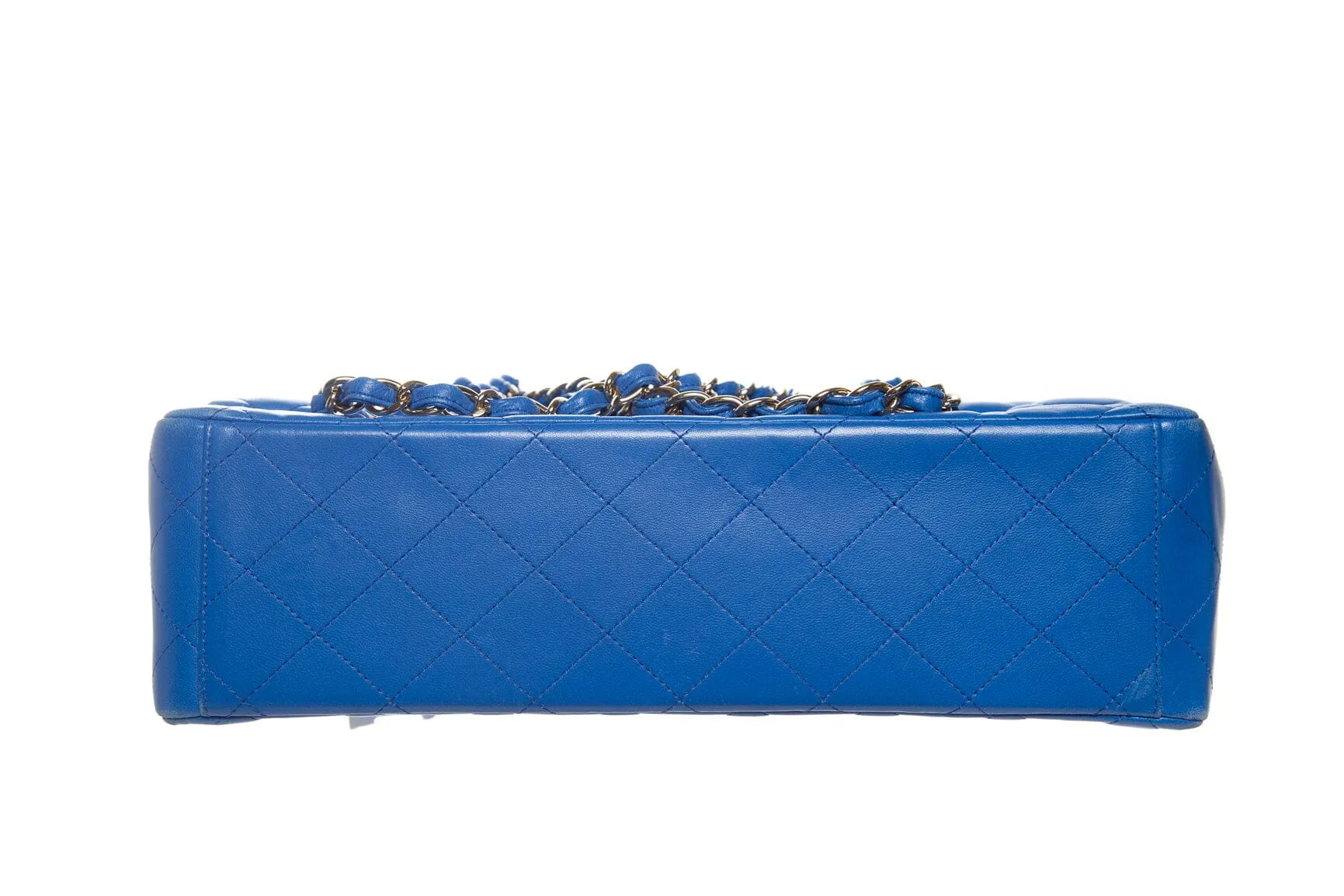 Chanel 2015/16 Royal Blue Quilted Double Flap Maxi Handbag