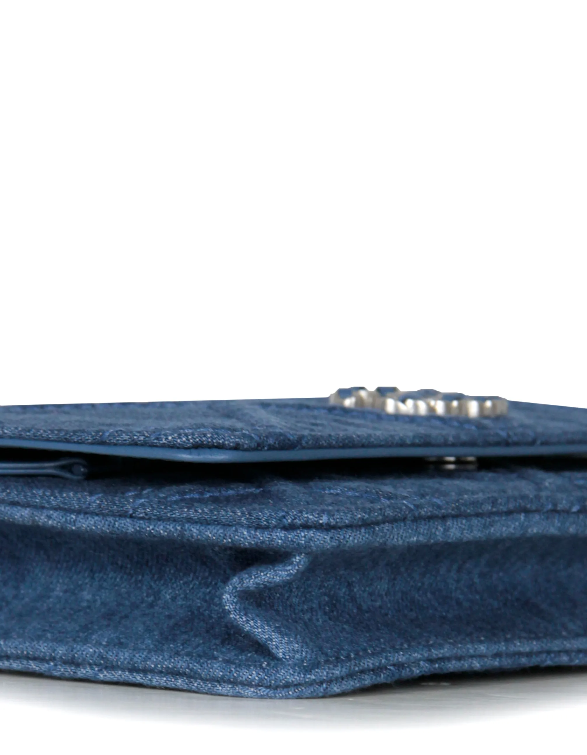Chanel 2022 Denim Quilted 19 WOC Crossbody Bag