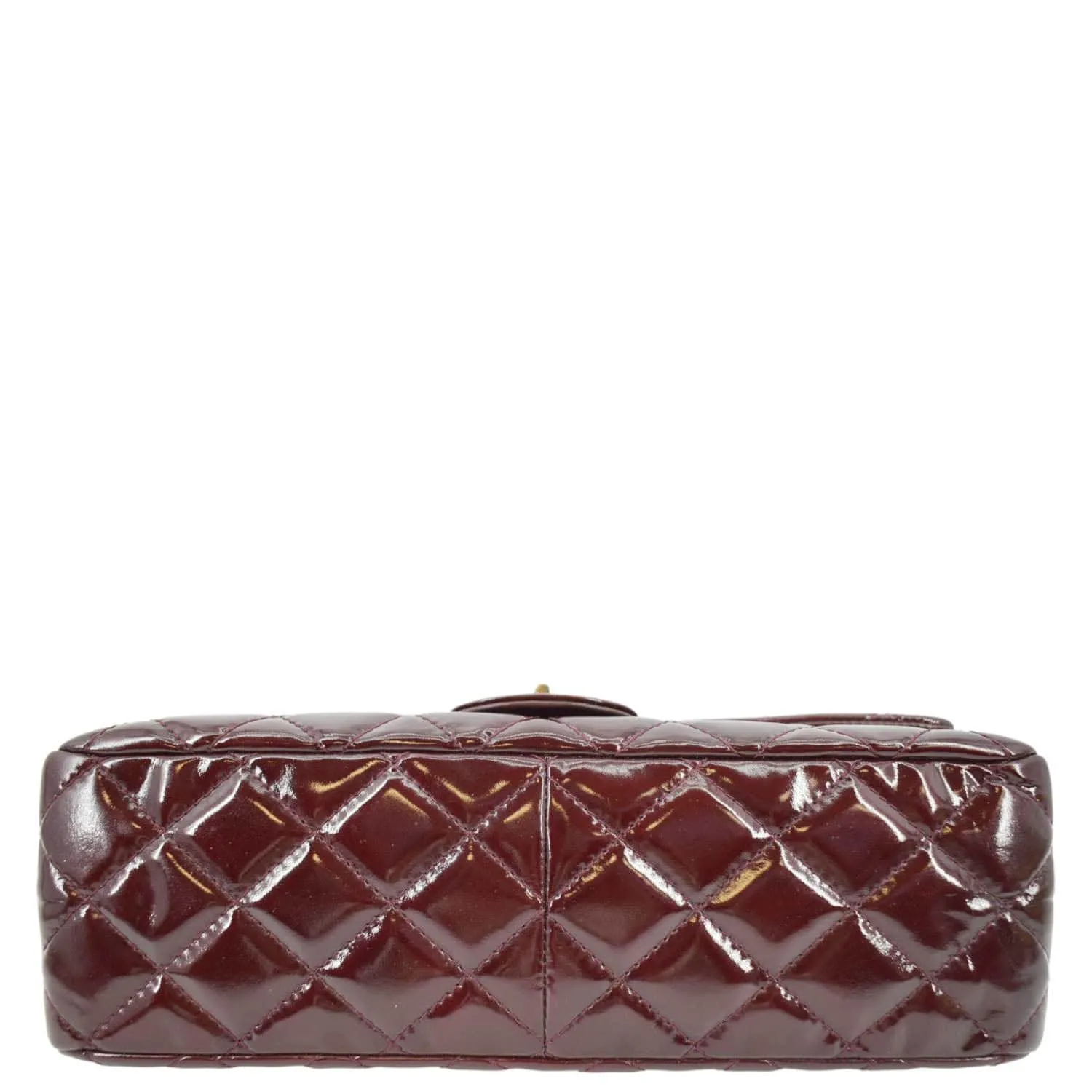 CHANEL 2.55 Reissue Double Flap Patent Leather Shoulder Bag Maroon