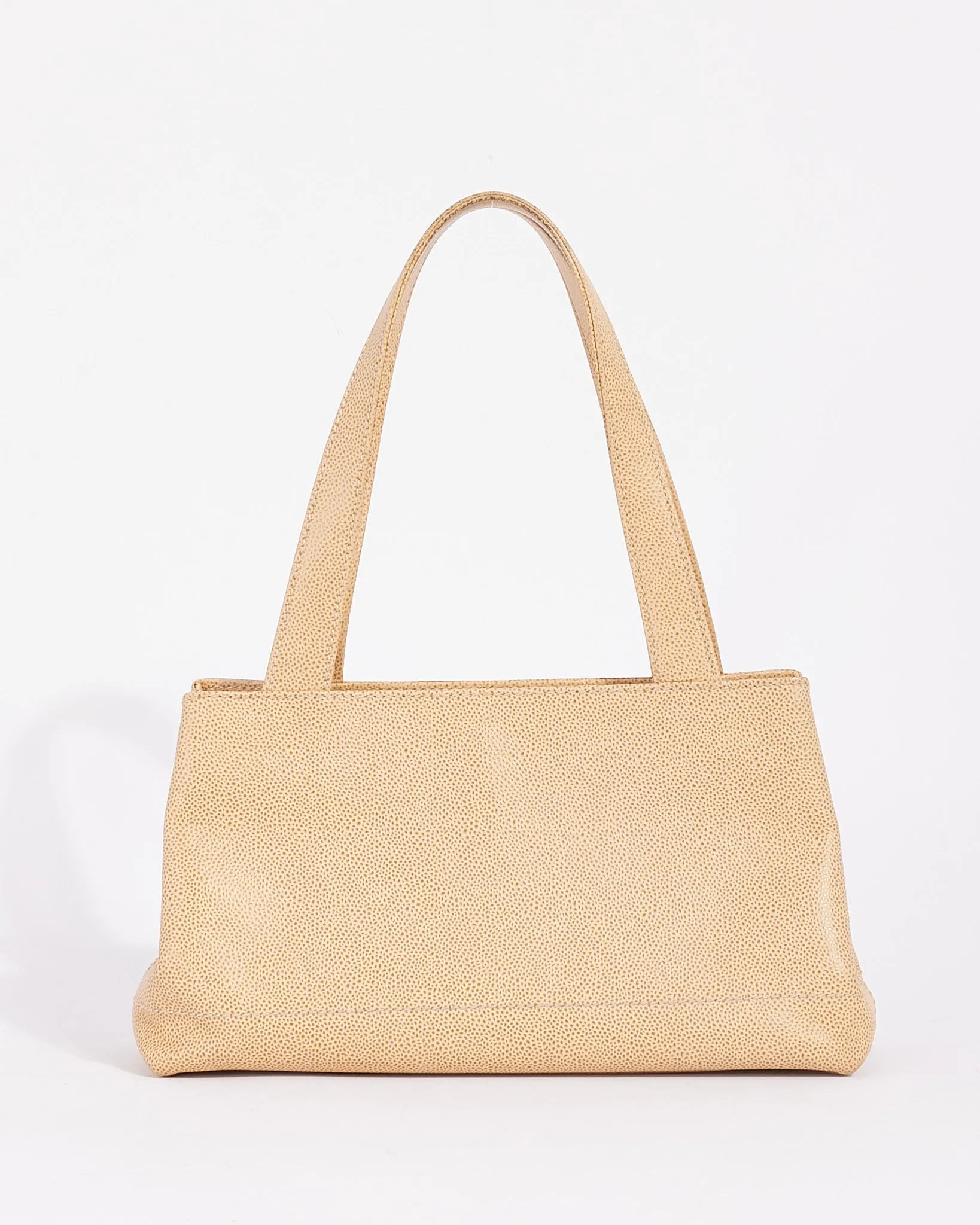 Chanel Beige Caviar Leather CC Logo Tote