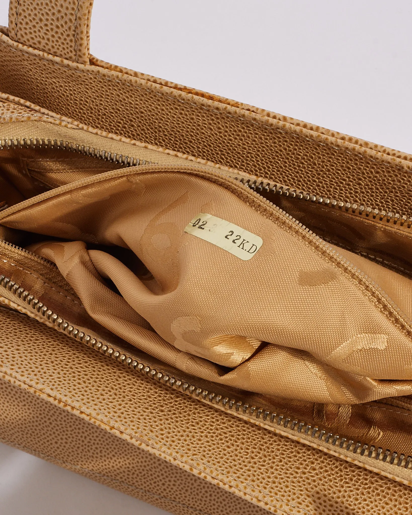 Chanel Beige Caviar Leather CC Logo Tote