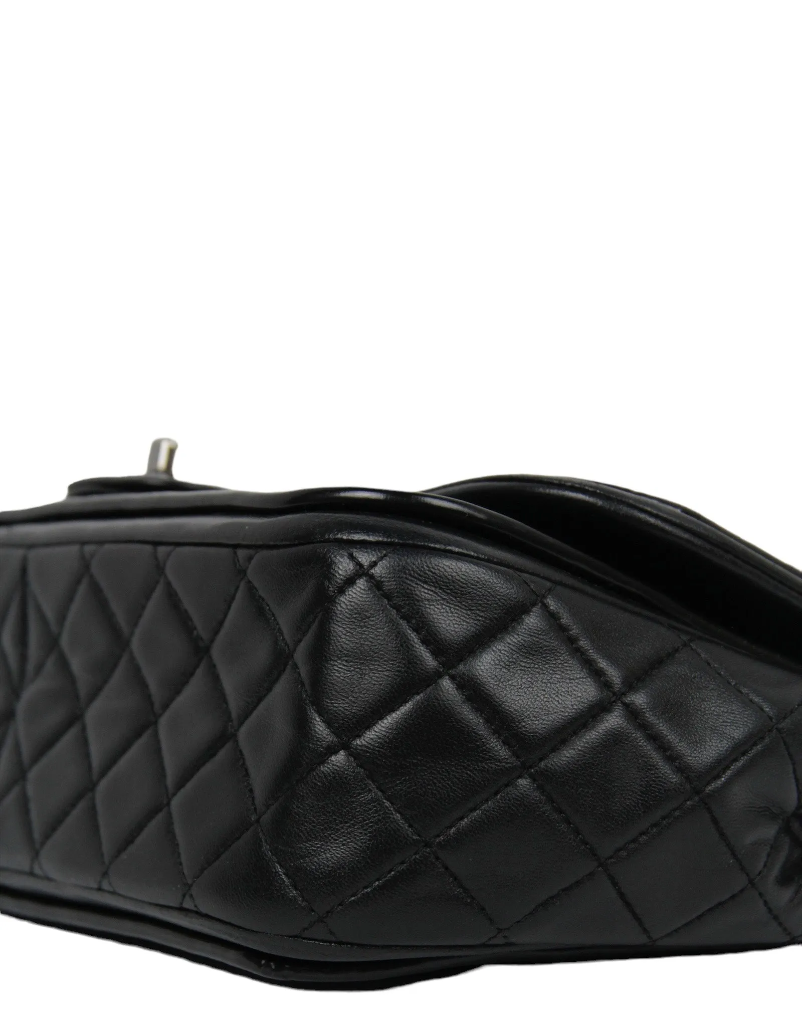 Chanel Black Classic Twist Patent Flap Bag w/ Lambskin Trim