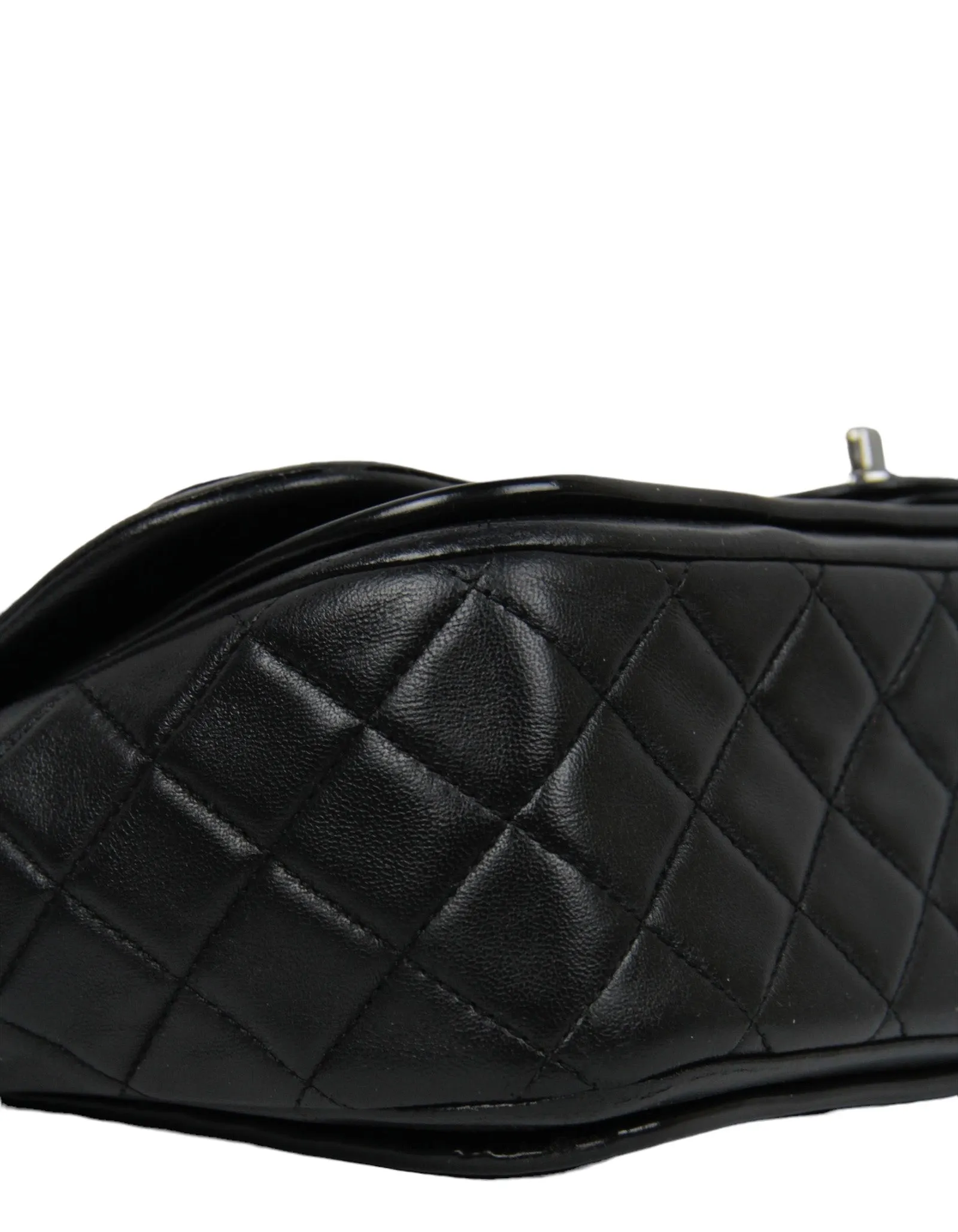 Chanel Black Classic Twist Patent Flap Bag w/ Lambskin Trim
