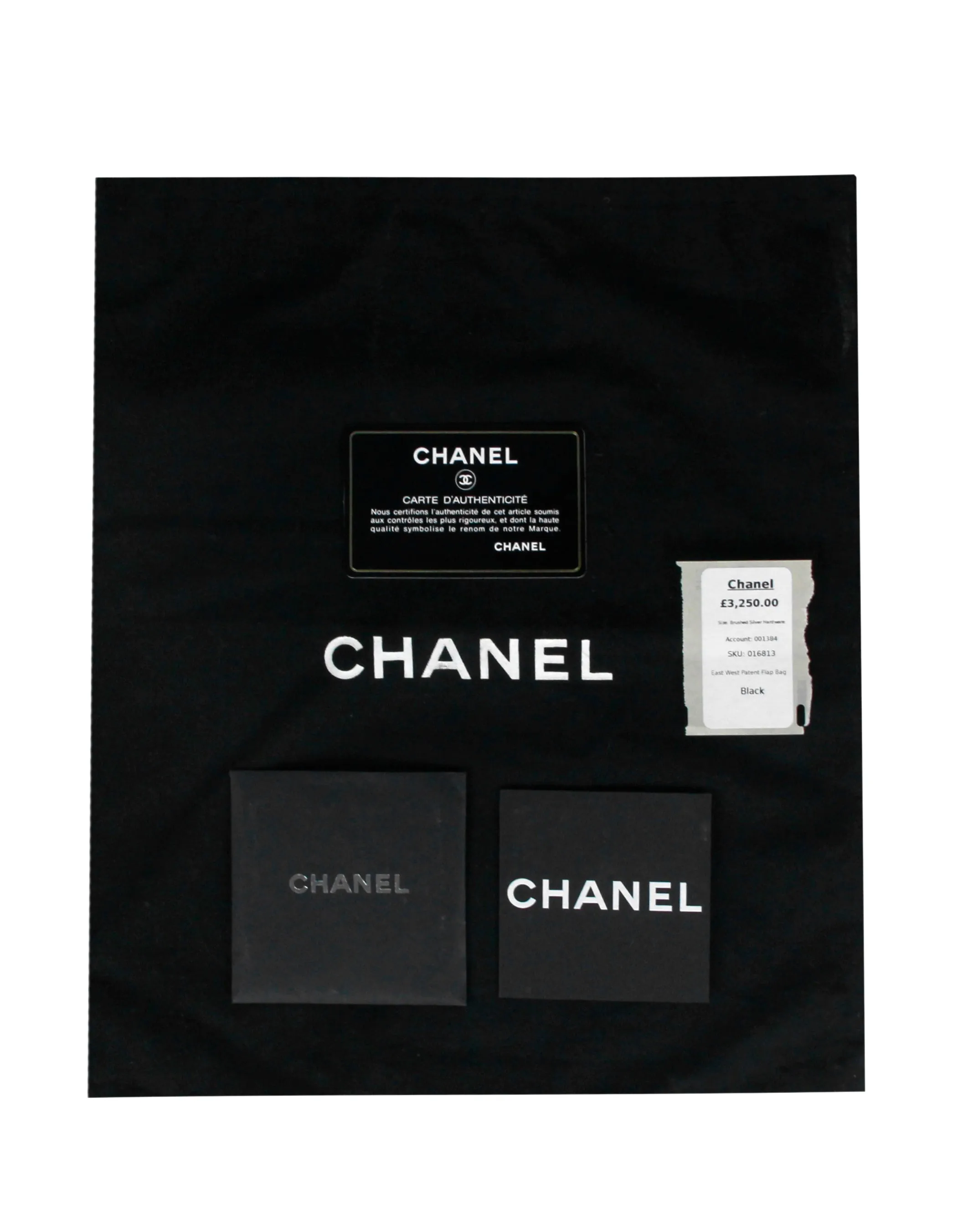 Chanel Black Distressed Patent Quilted East West Flap Bag