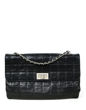 Chanel Black Lambskin Leather Square Quilted Reissue Flap Bag