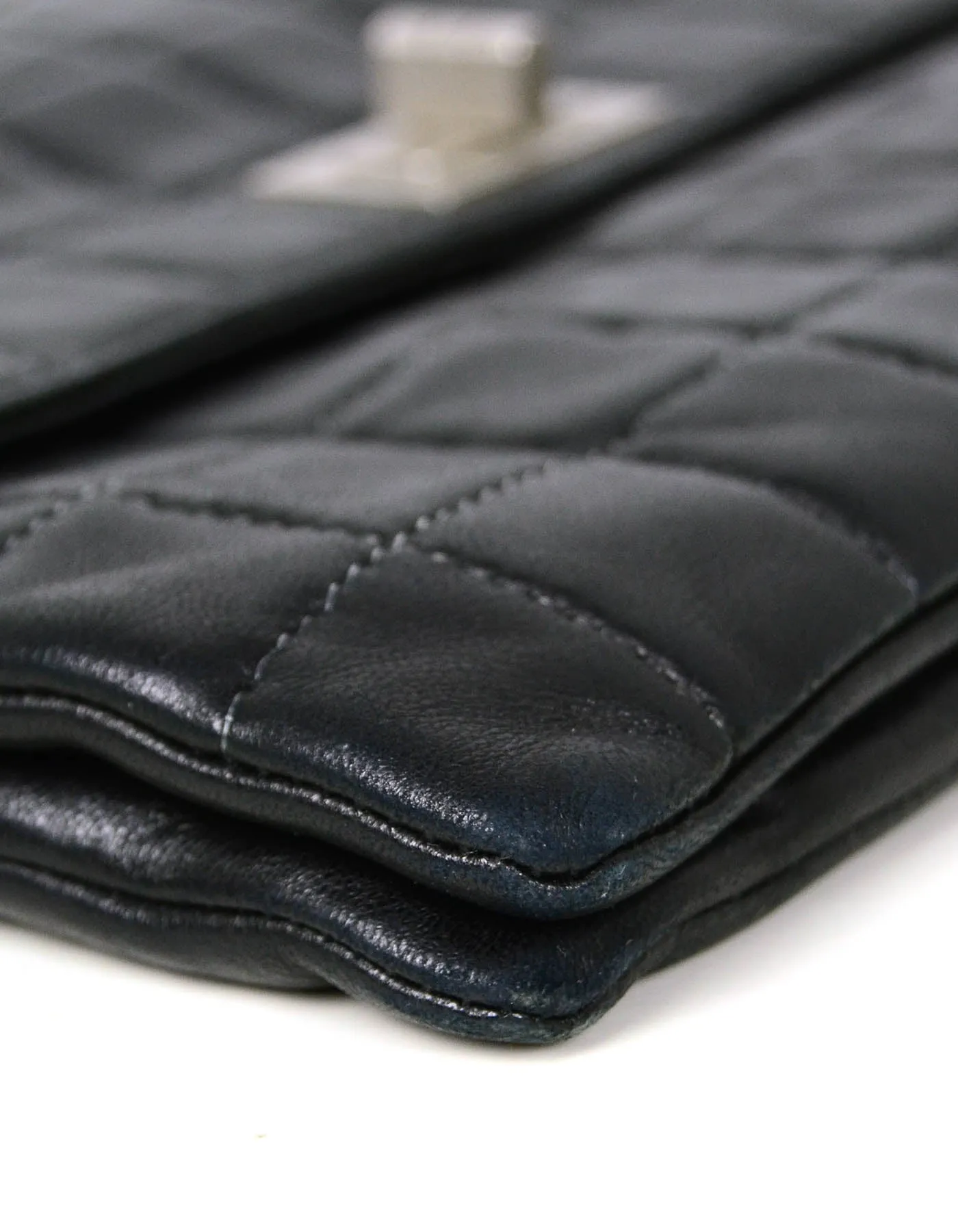 Chanel Black Lambskin Leather Square Quilted Reissue Flap Bag