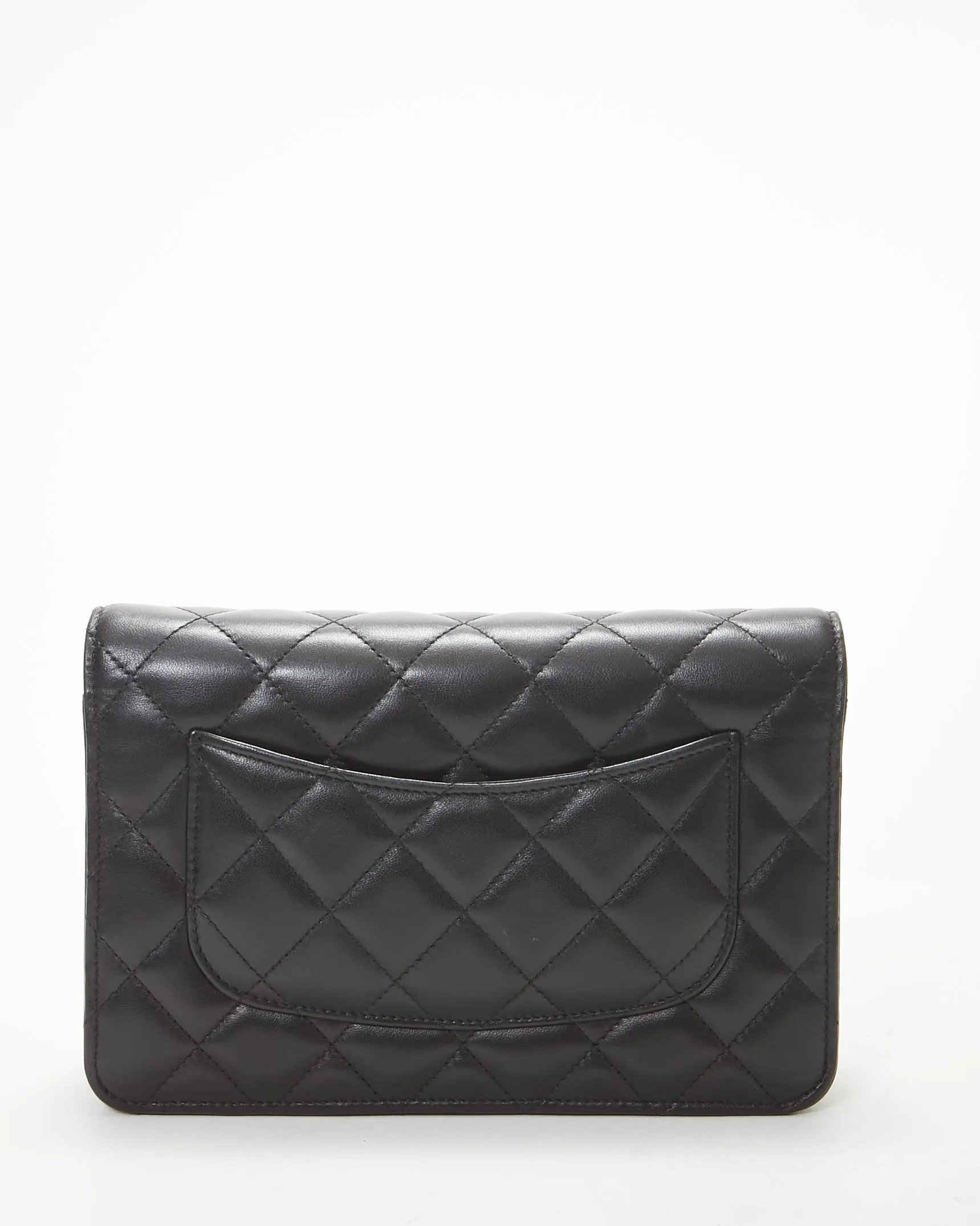 Chanel Black Lambskin Leather Wallet-on-Chain SHW