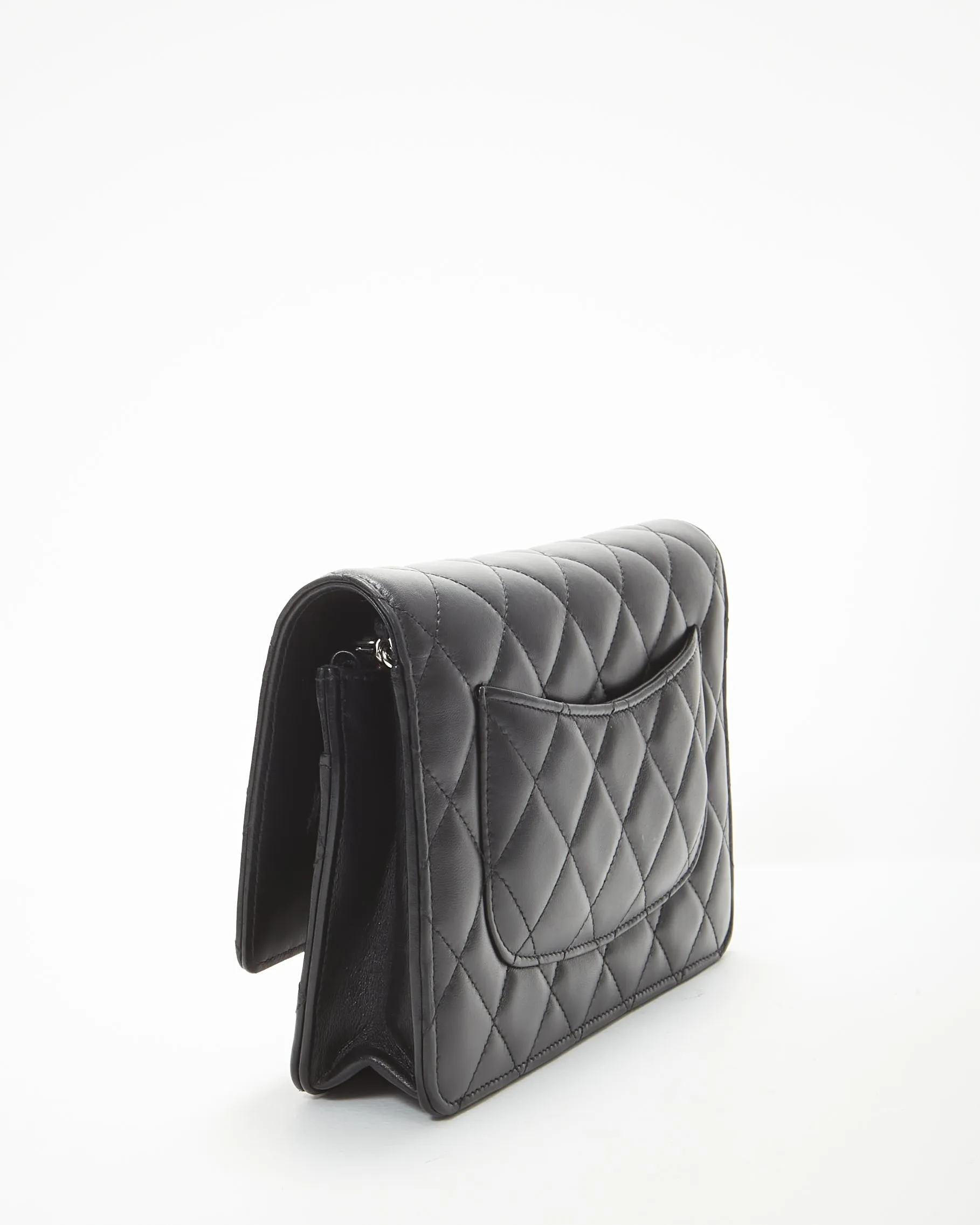 Chanel Black Lambskin Leather Wallet-on-Chain SHW