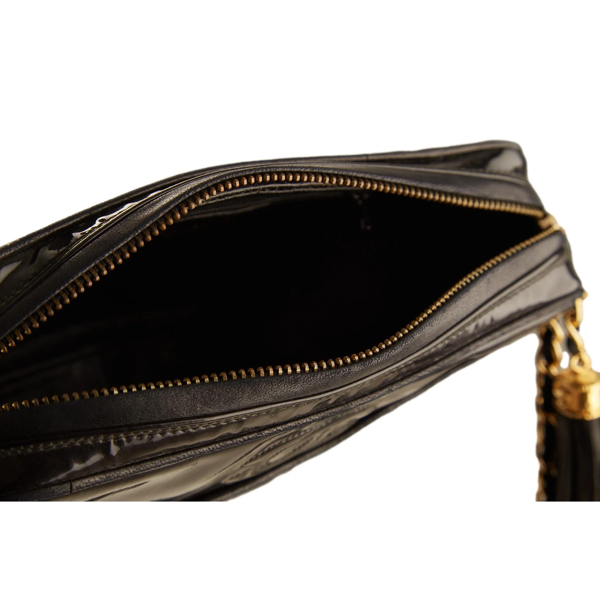 Chanel Black Quilted Patent Shoulder Bag