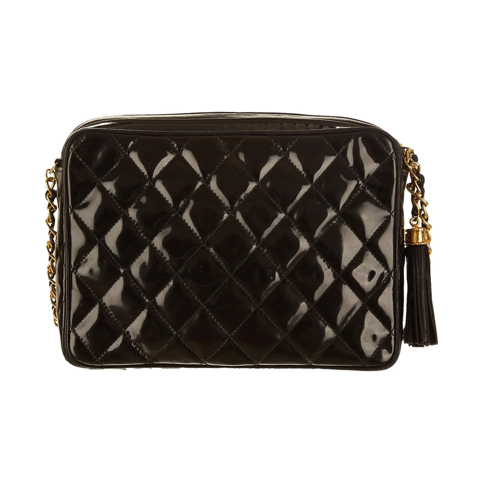Chanel Black Quilted Patent Shoulder Bag