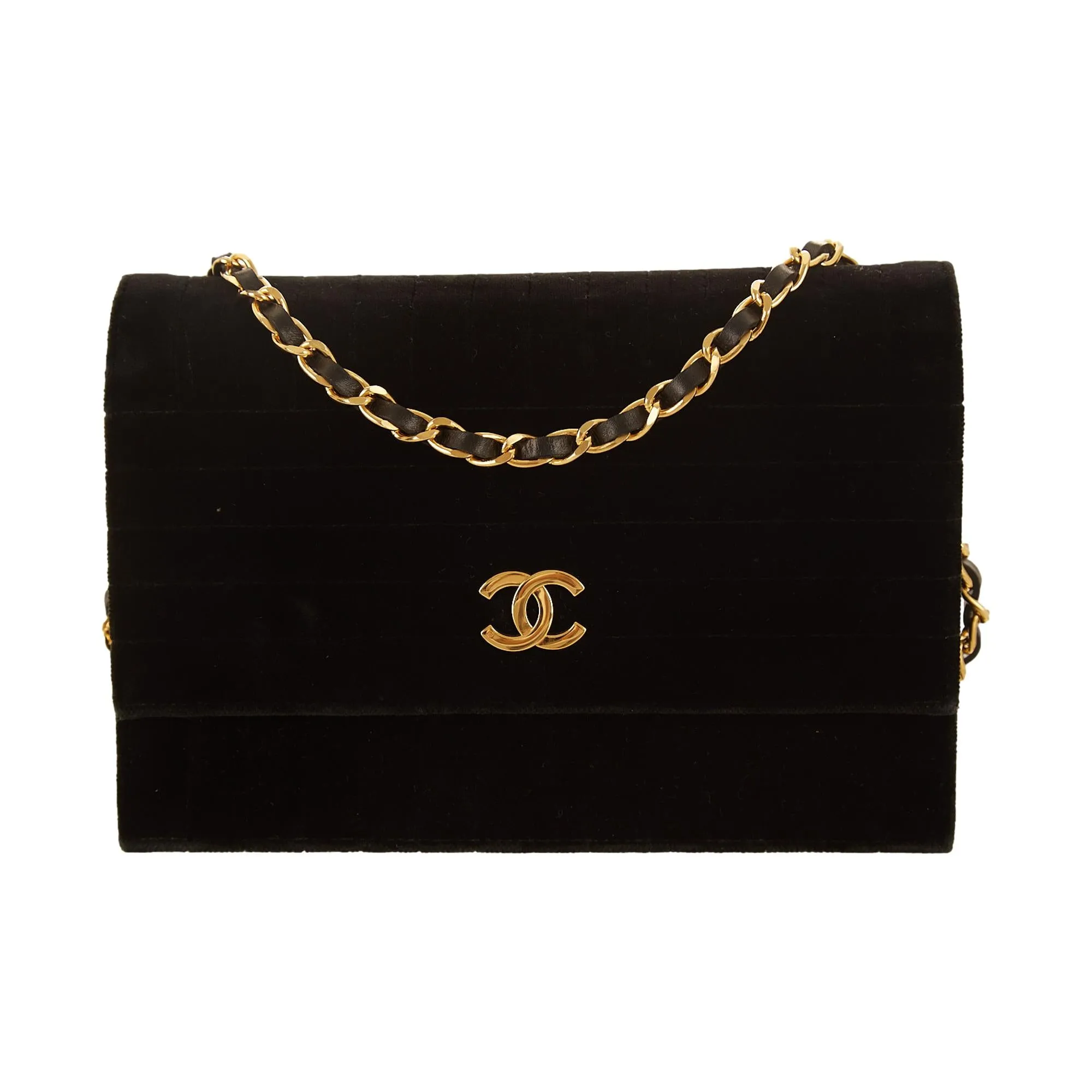 Chanel Black Velet Chain Shoulder Bag