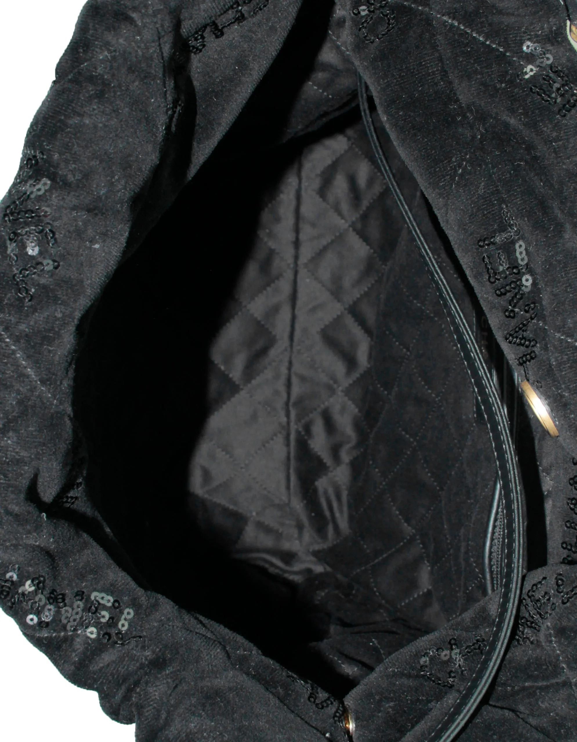 Chanel Black Velvet Sequins Chanel 22 Tote Bag