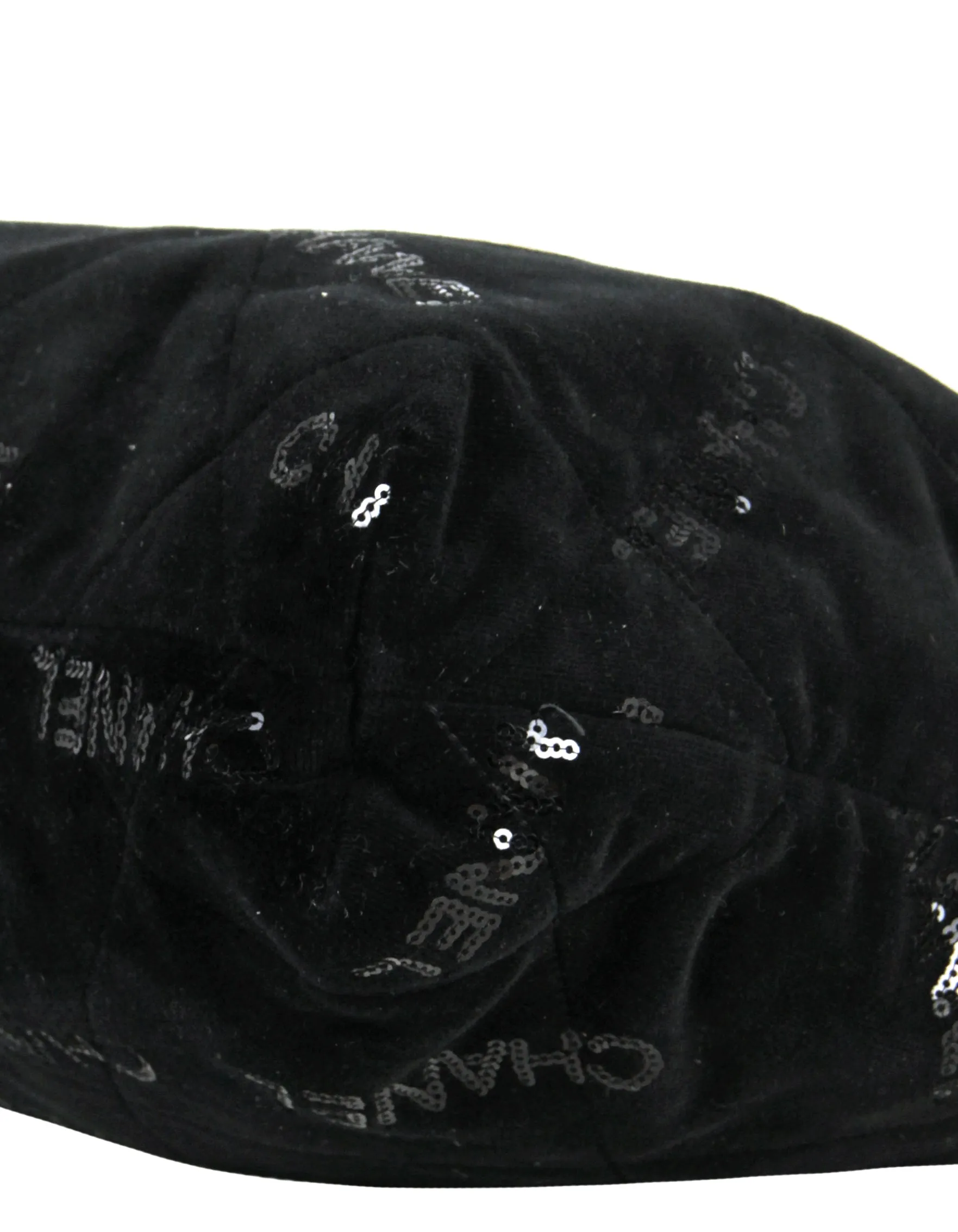 Chanel Black Velvet Sequins Chanel 22 Tote Bag