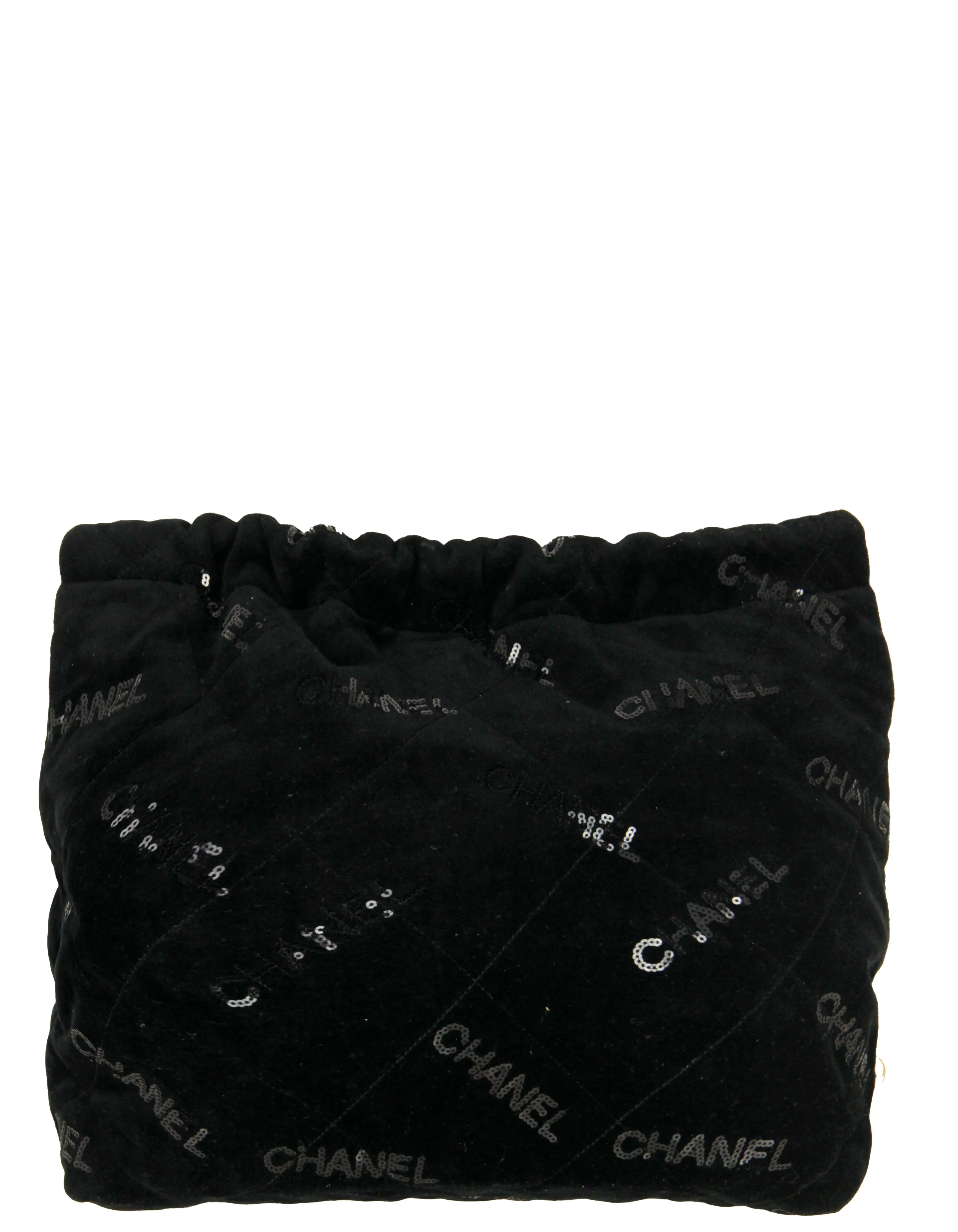 Chanel Black Velvet Sequins Chanel 22 Tote Bag