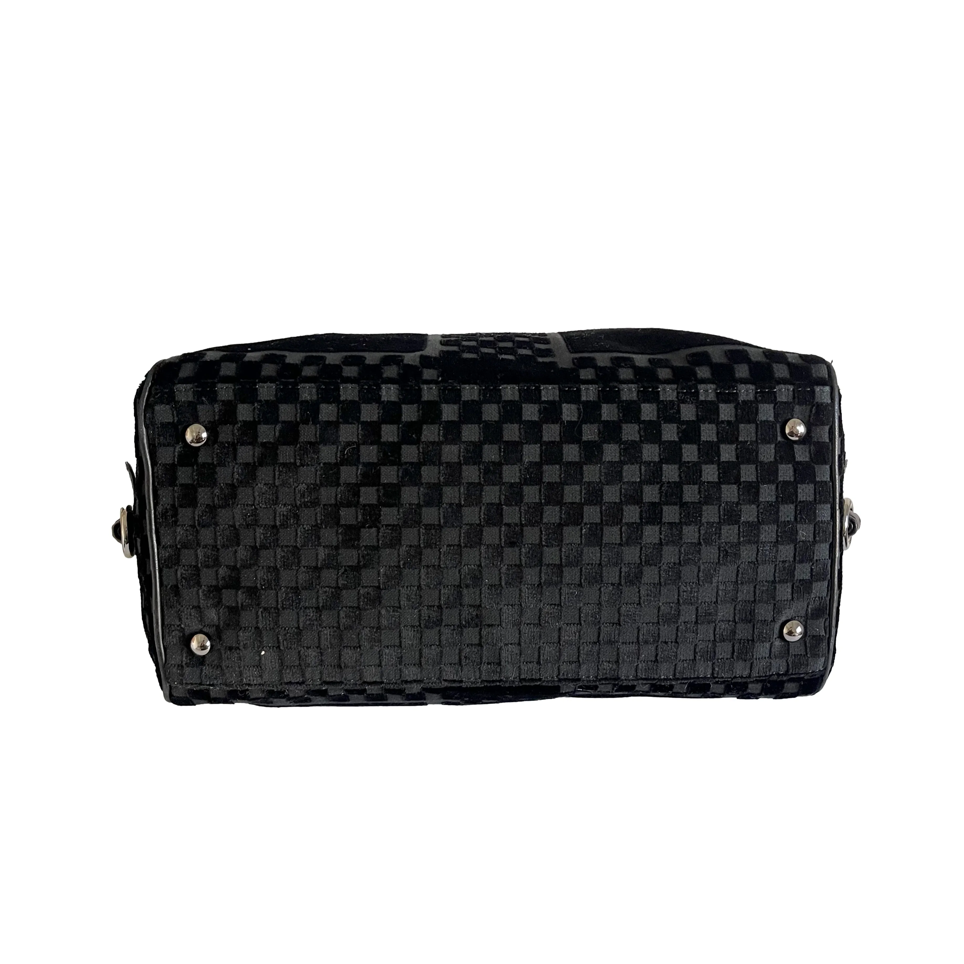 Chanel Black Velvet Textured Shoulder Bag