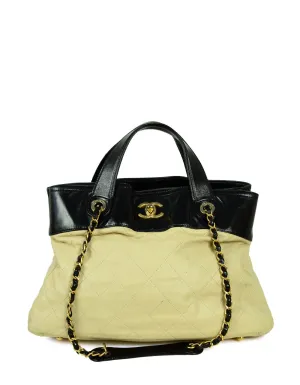 Chanel Black/Beige Quilted Leather In-the-Mix Tote Bag