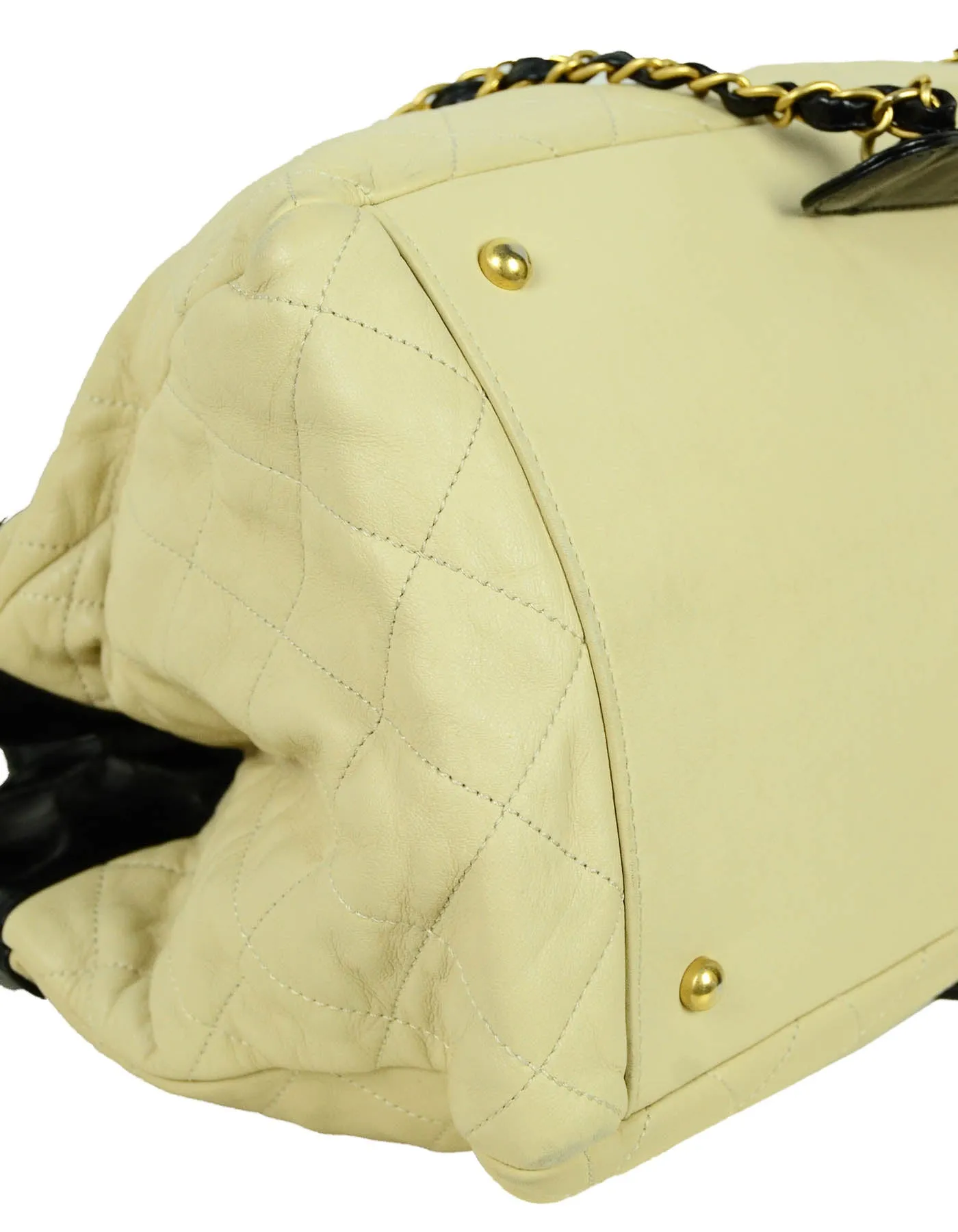 Chanel Black/Beige Quilted Leather In-the-Mix Tote Bag