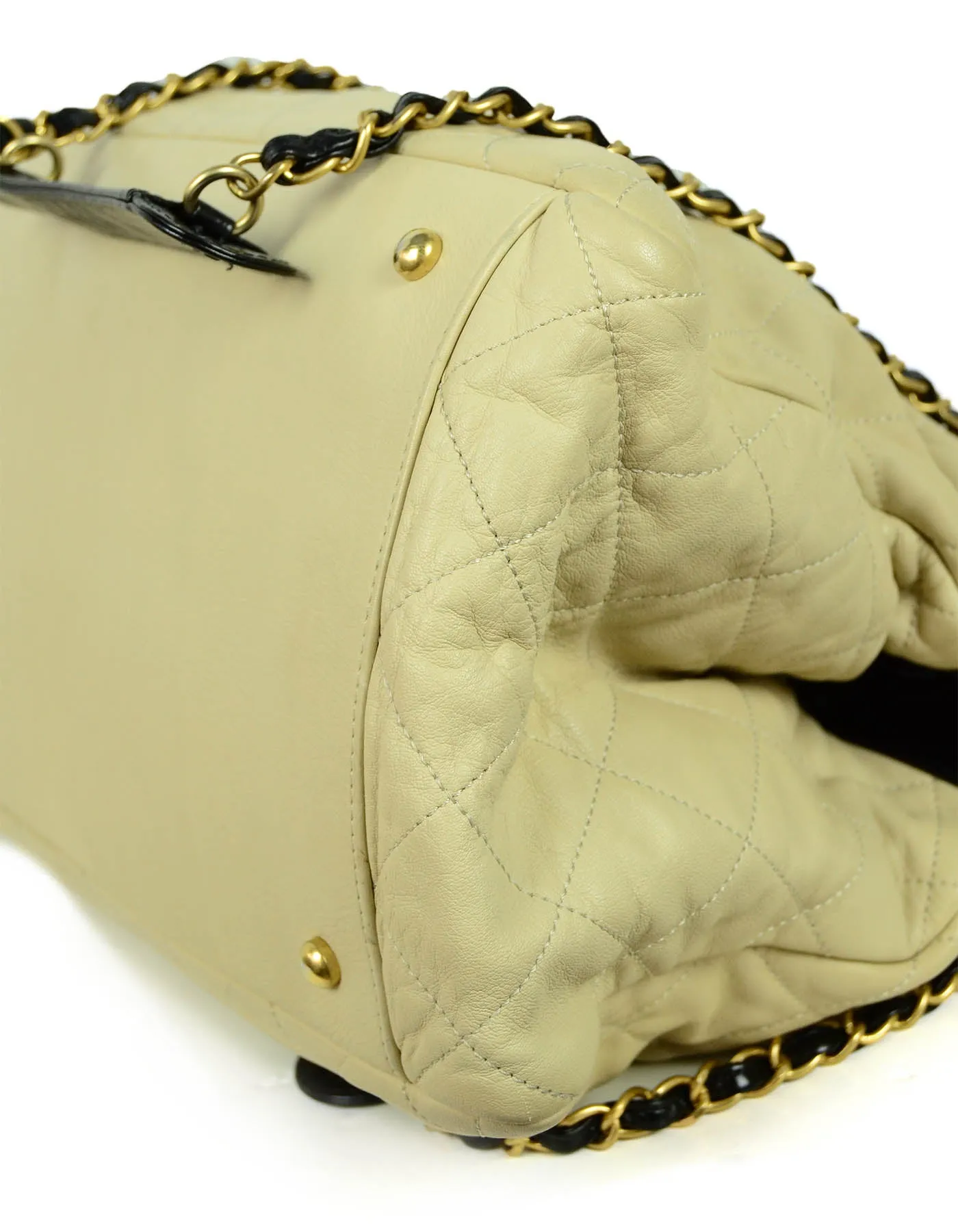 Chanel Black/Beige Quilted Leather In-the-Mix Tote Bag