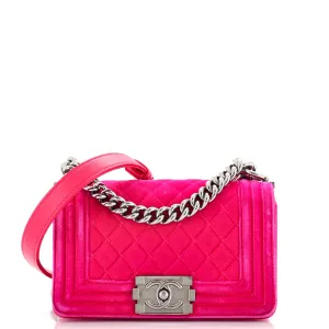 CHANEL Boy Flap Bag Quilted Velvet Small