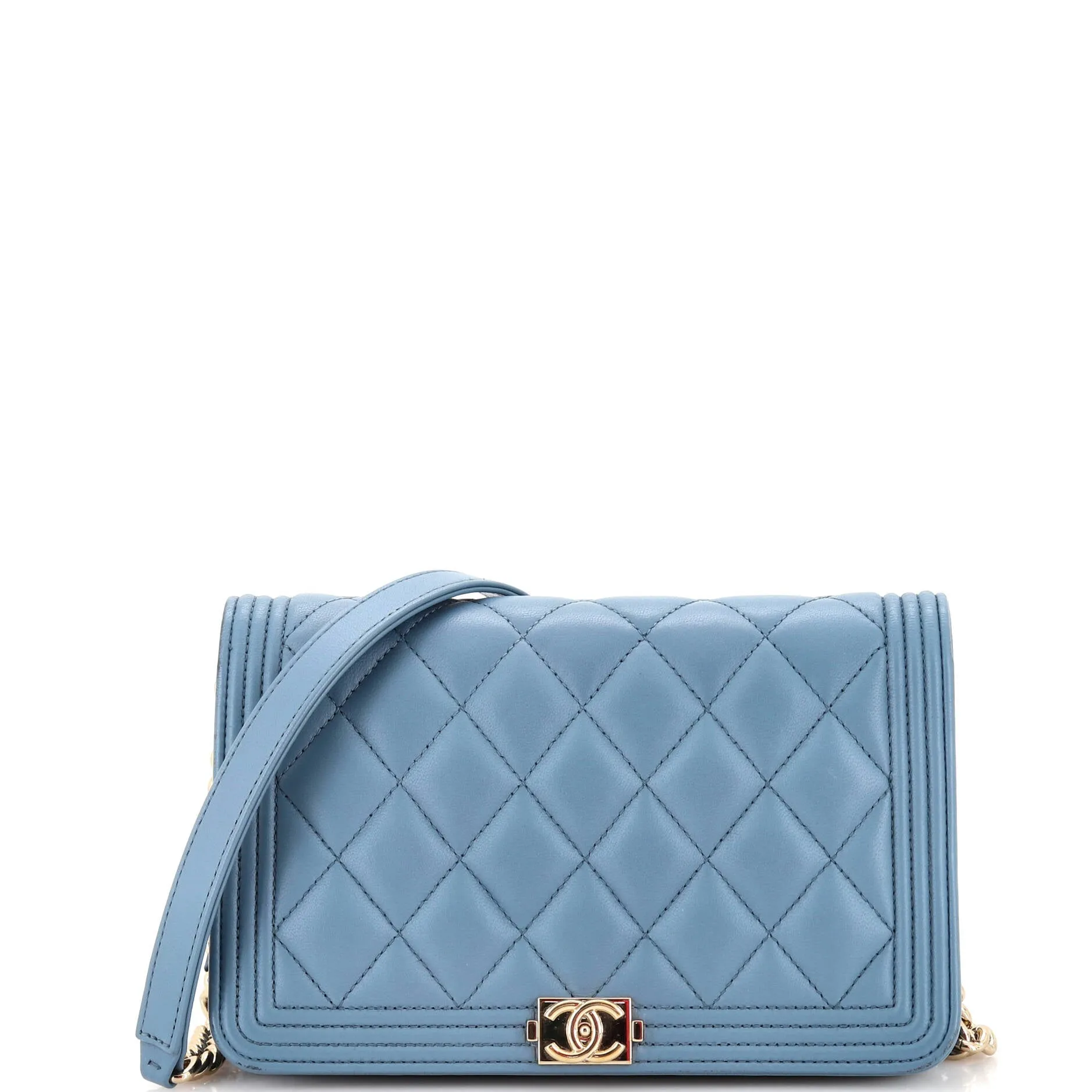 CHANEL Boy Wallet on Chain Quilted Lambskin