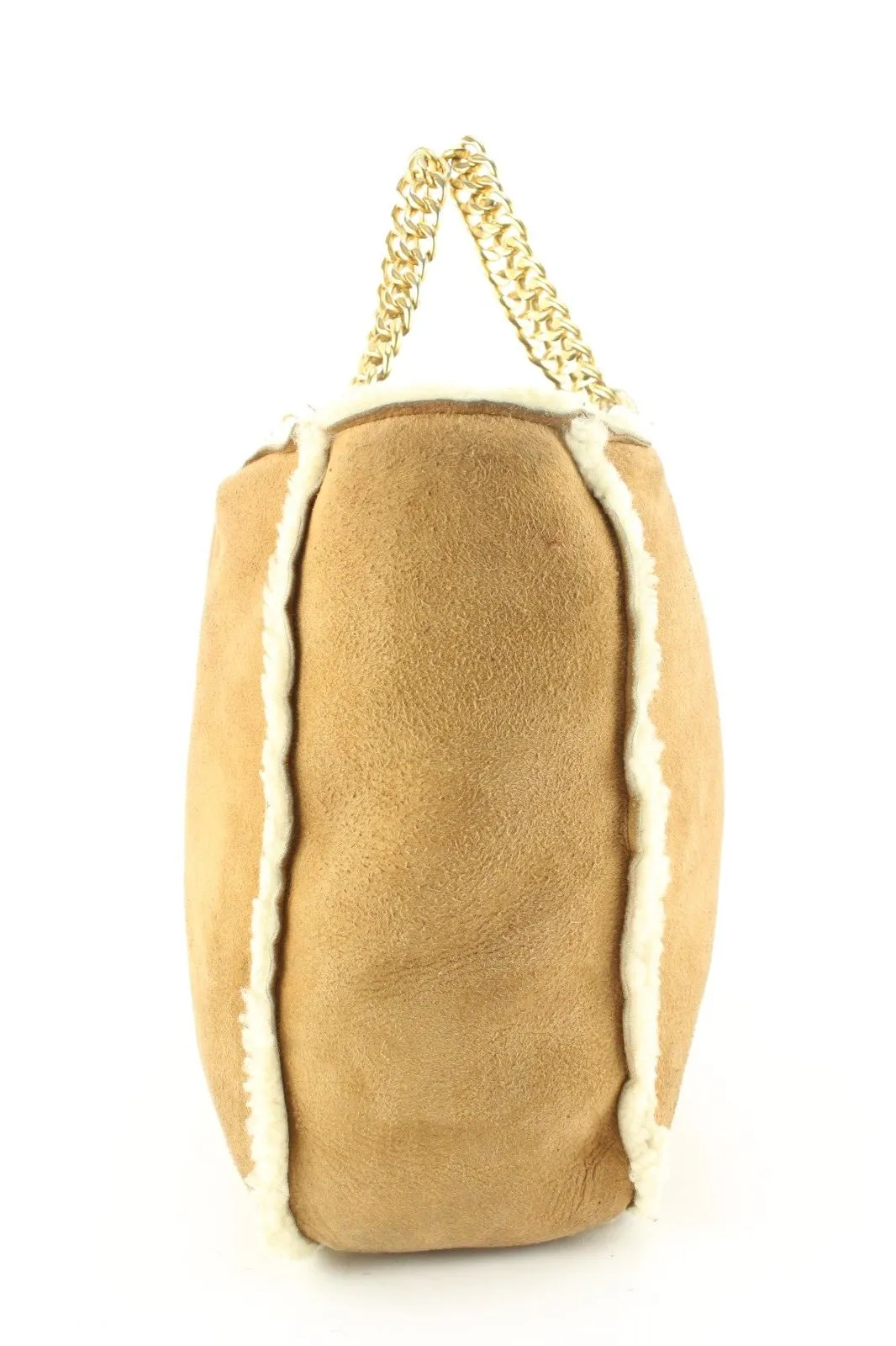 Chanel Brown Shearling Sheepskin Chain Tote GHW 4CAS0419