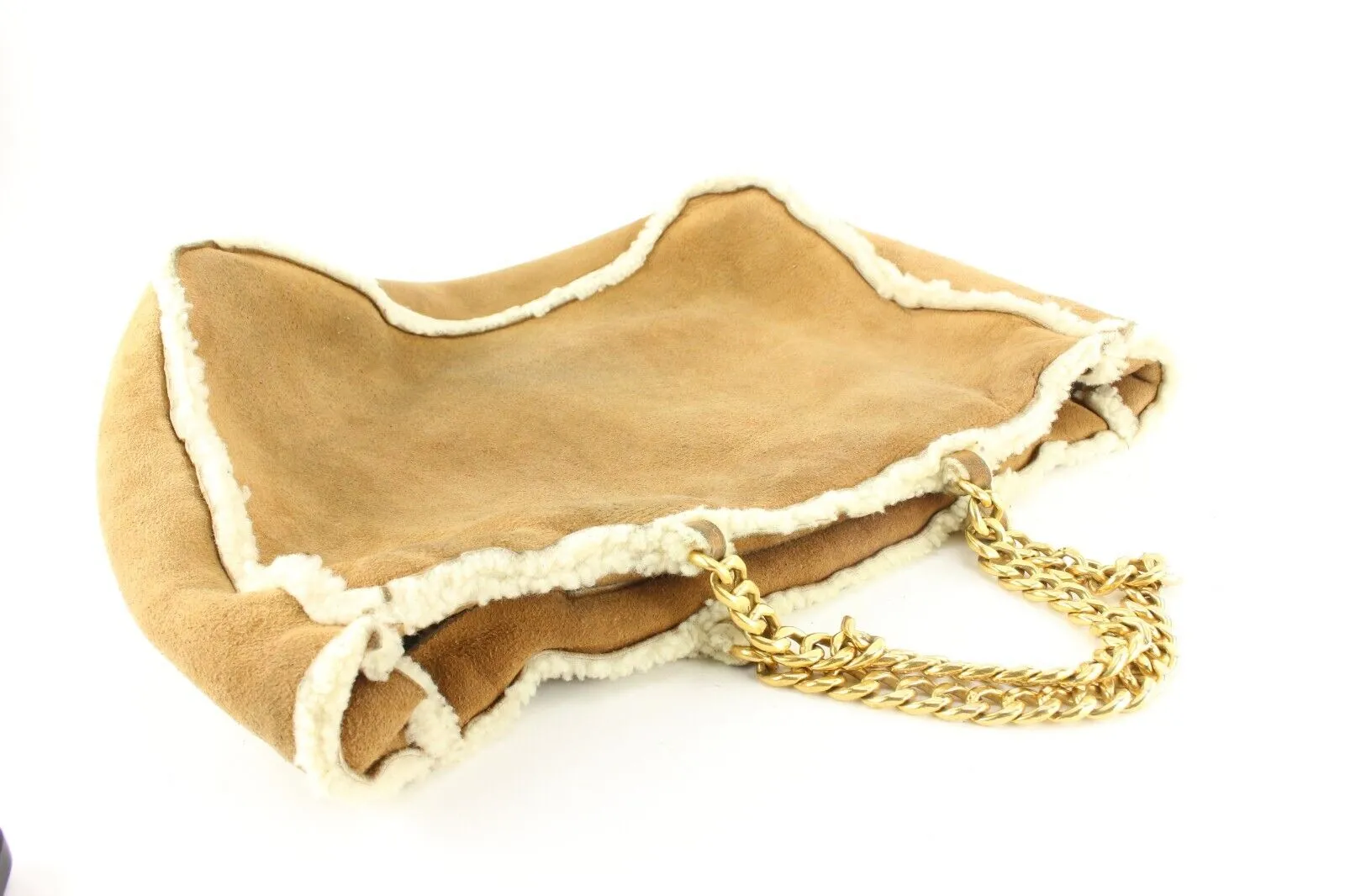 Chanel Brown Shearling Sheepskin Chain Tote GHW 4CAS0419