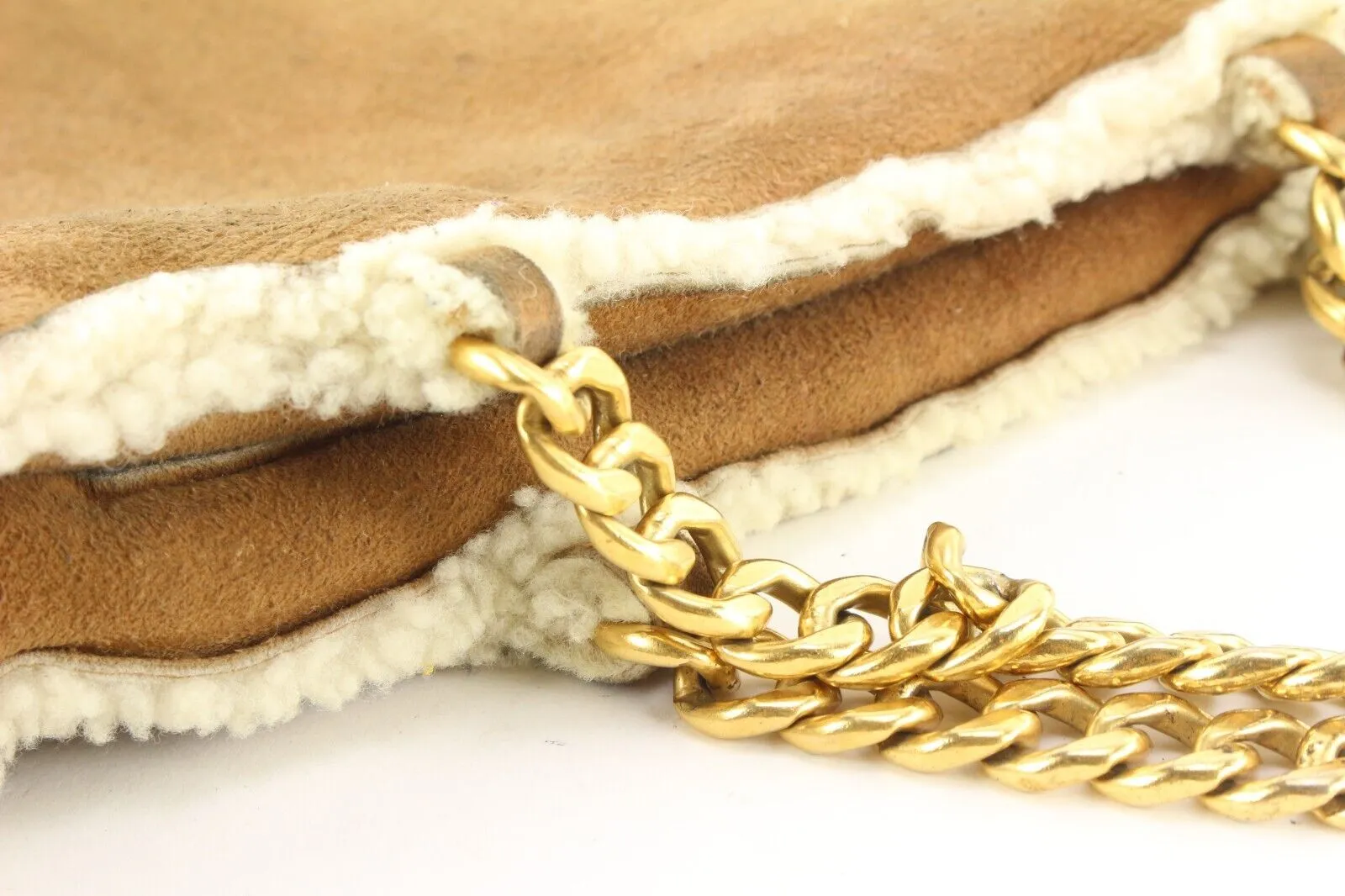 Chanel Brown Shearling Sheepskin Chain Tote GHW 4CAS0419