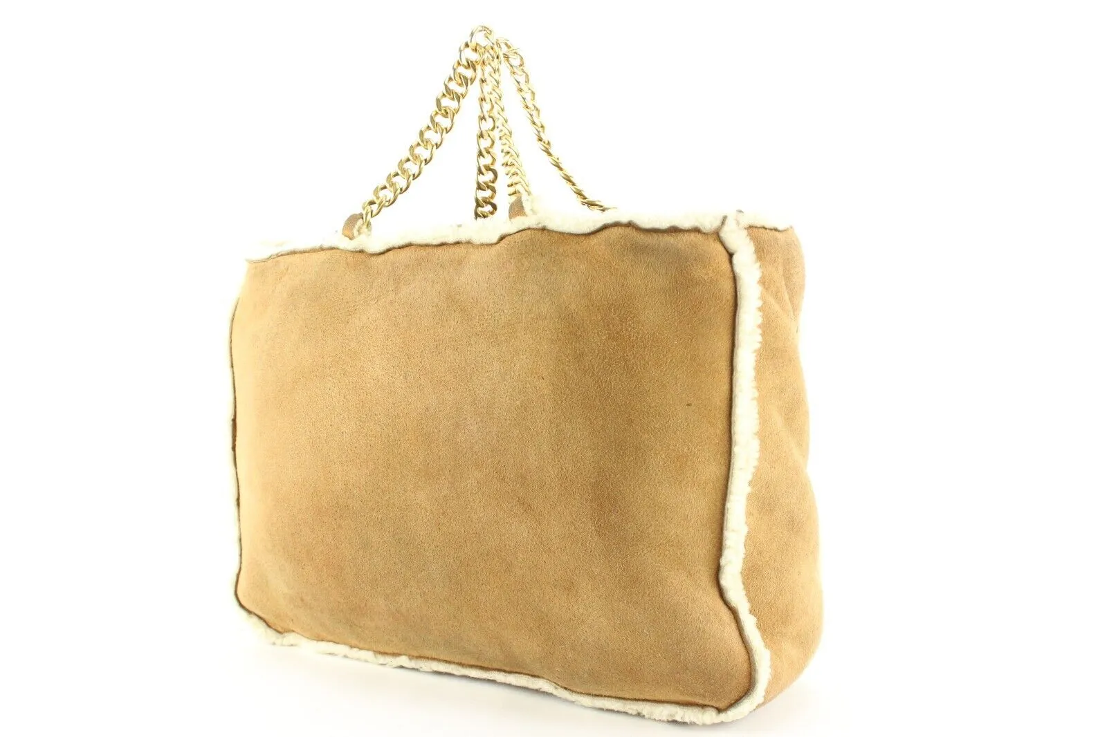 Chanel Brown Shearling Sheepskin Chain Tote GHW 4CAS0419