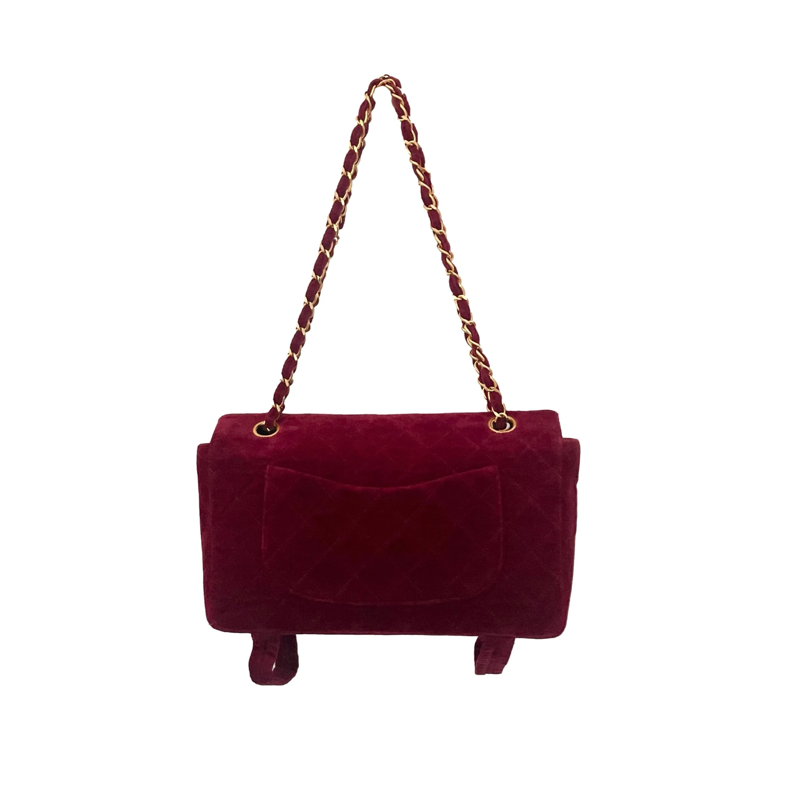 Chanel Burgundy Velvet Magazine Flap Bag