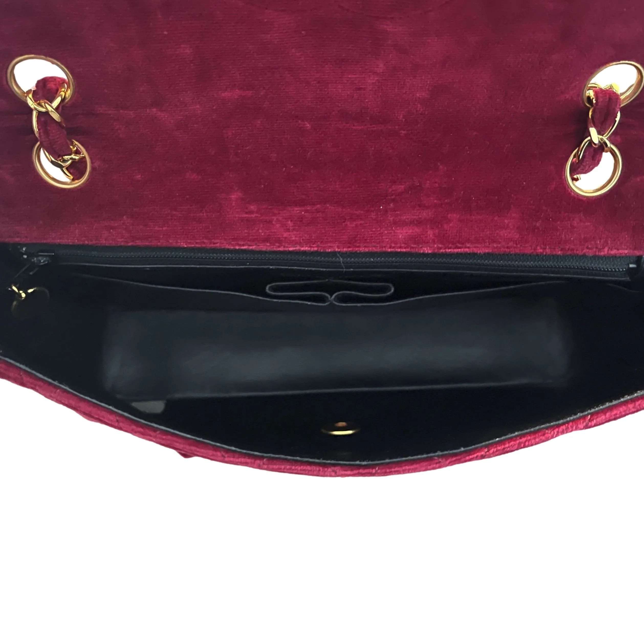 Chanel Burgundy Velvet Magazine Flap Bag