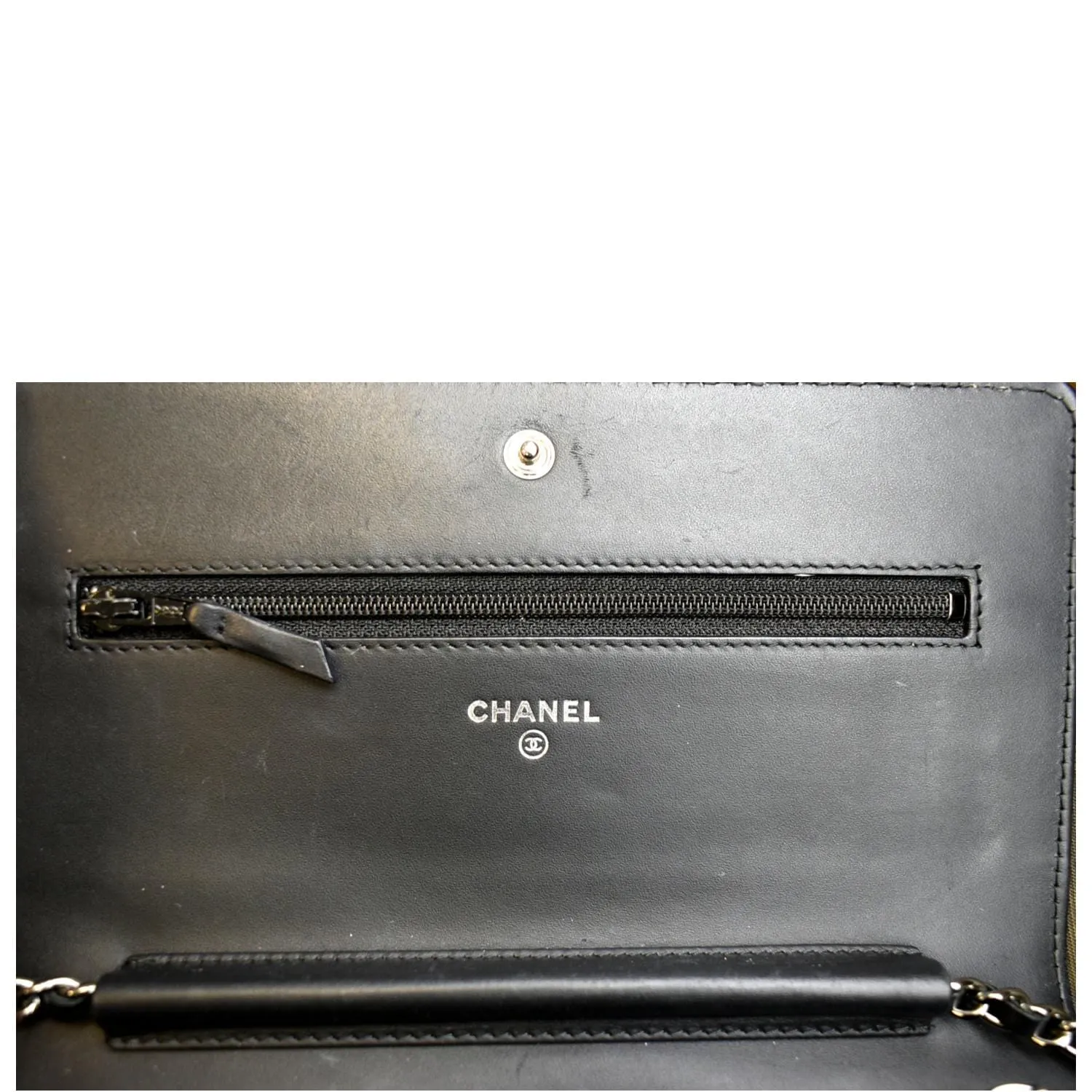 CHANEL CC WOC Caviar Leather Wallet on Chain Shoulder Bag Black