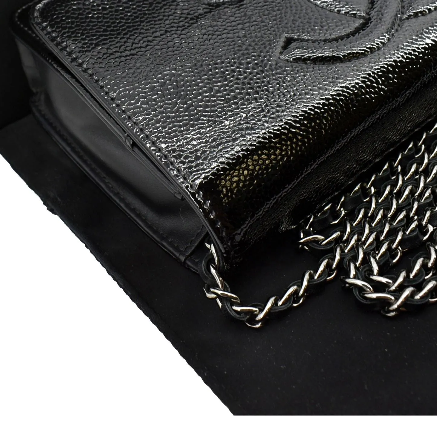 CHANEL CC WOC Caviar Leather Wallet on Chain Shoulder Bag Black