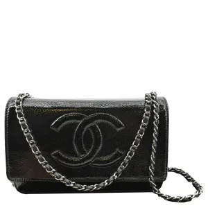 CHANEL CC WOC Caviar Leather Wallet on Chain Shoulder Bag Black