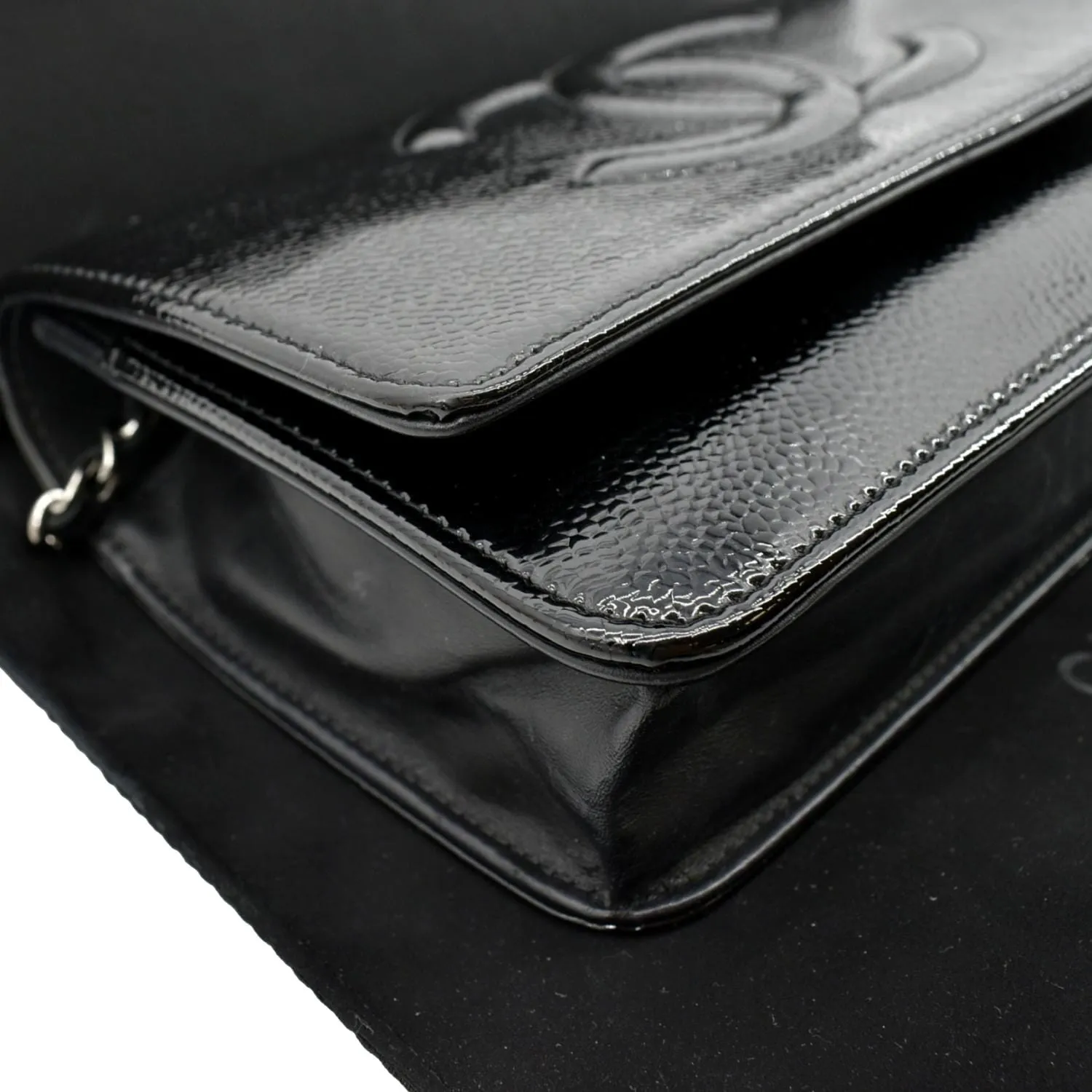 CHANEL CC WOC Caviar Leather Wallet on Chain Shoulder Bag Black