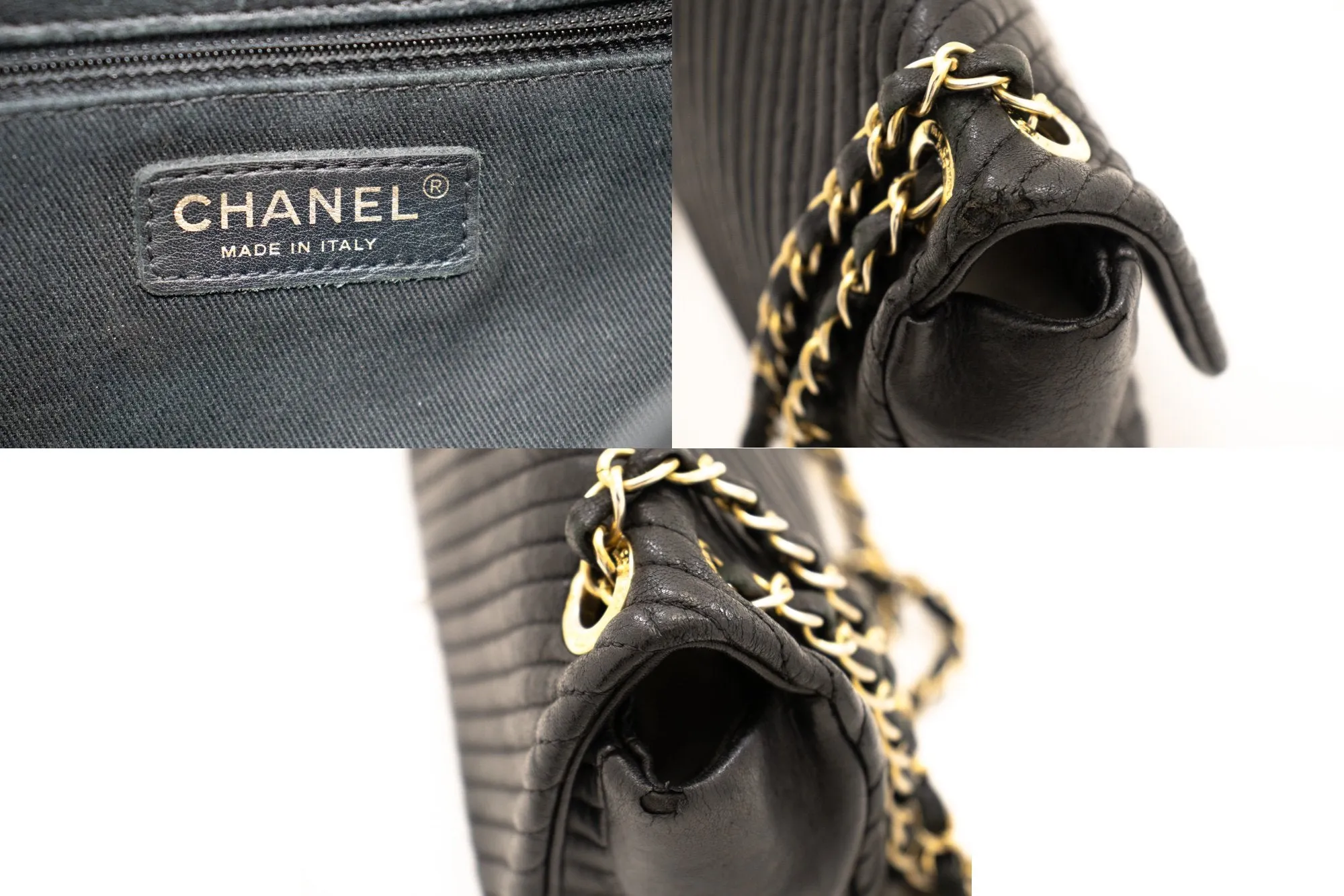 Chanel Chevron V-Stitch Leather Chain Shoulder Bag Single Flap Mat k59