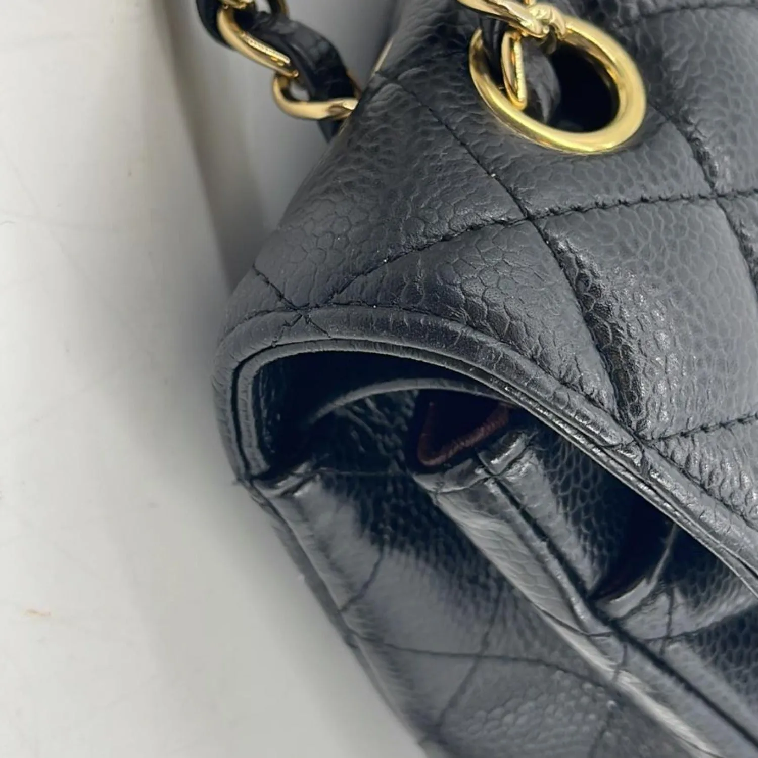 CHANEL Classic Double Flap Leather Shoulder Bag Black