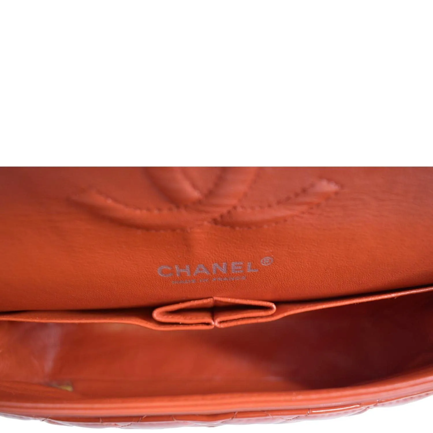 CHANEL Classic Double Flap Quilted Patent Leather Shoulder Bag Red