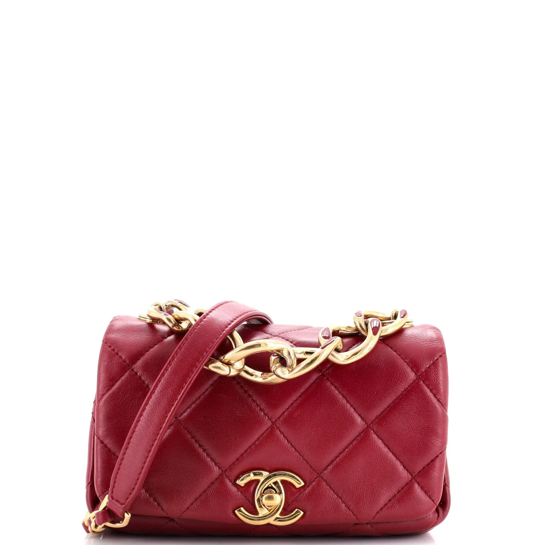CHANEL Color Match Flap Bag Quilted Lambskin Mini