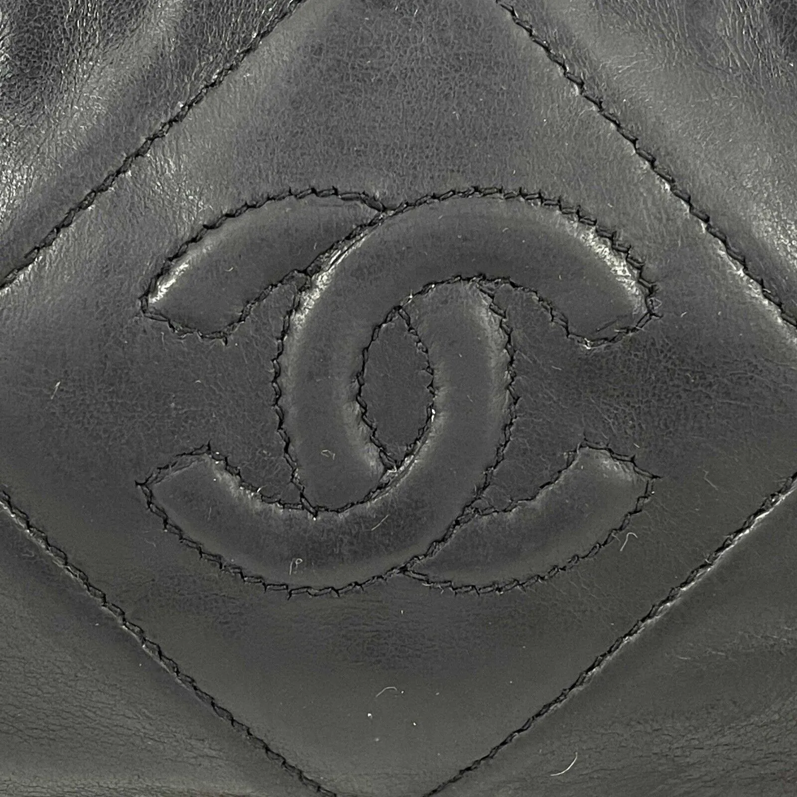 CHANEL - Excellent Vintage 1980's Black Mini Quilted CC Tassel Barrel Crossbody