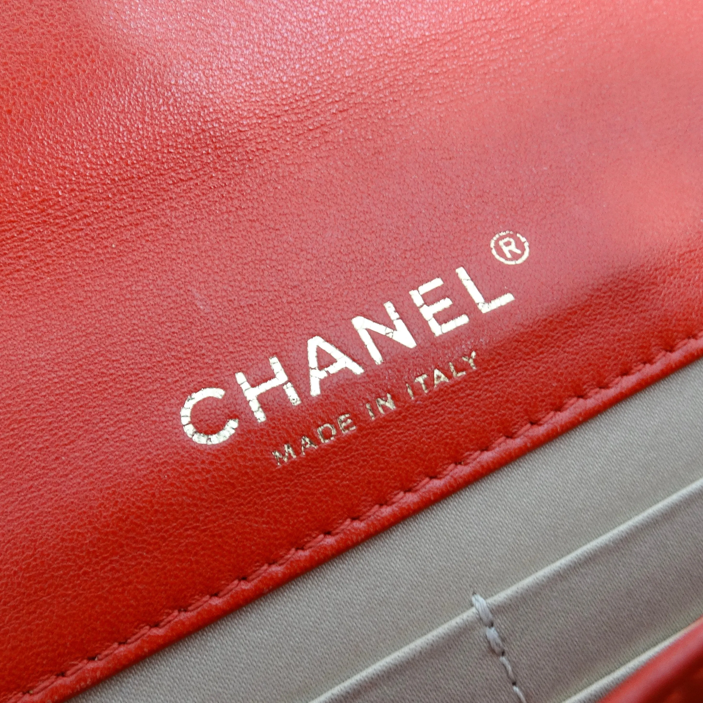 Chanel Lambskin Quilted Golden Class Wallet on Chain Red