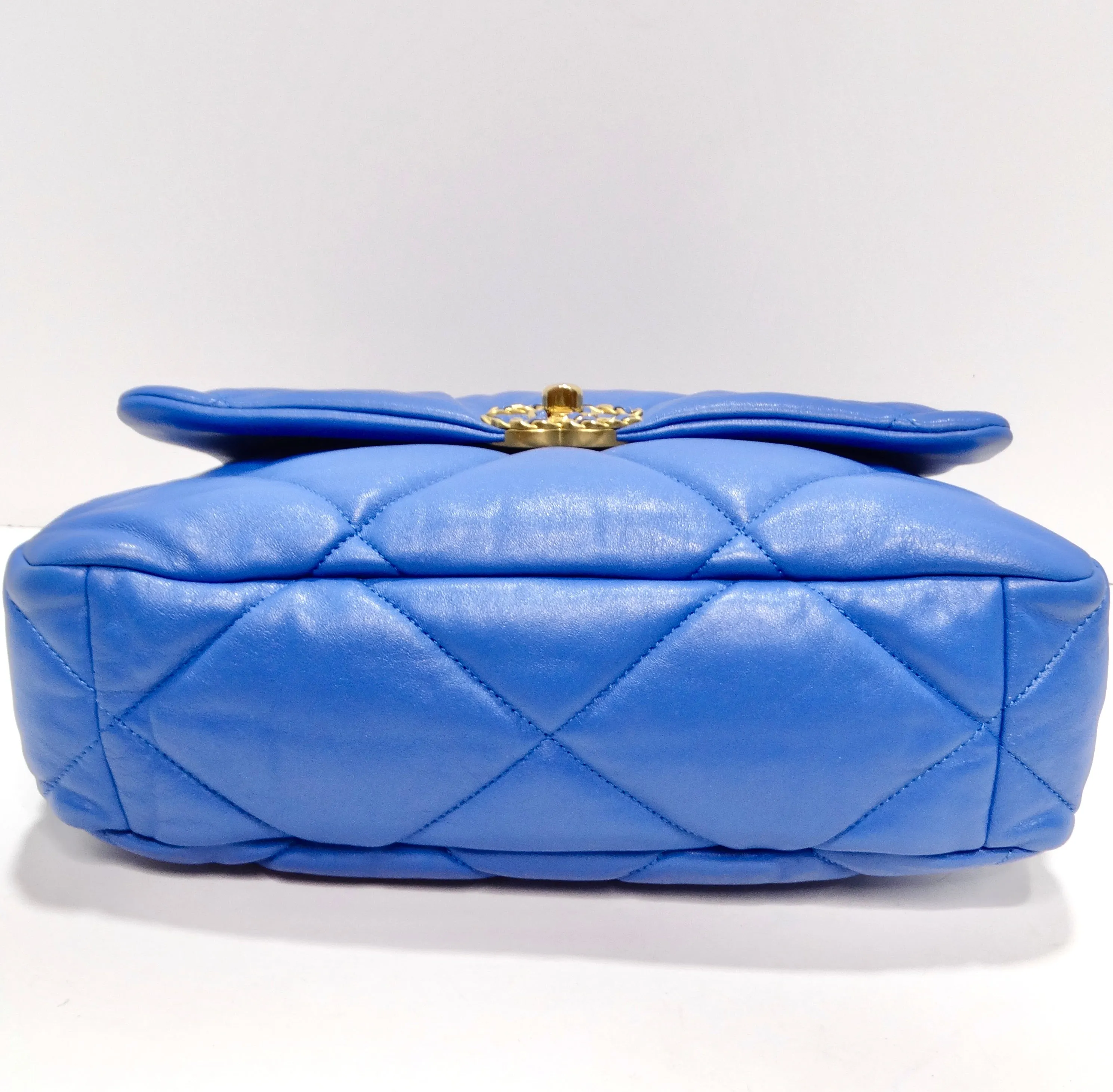Chanel Lambskin Quilted Medium 19 Flap Bag Blue