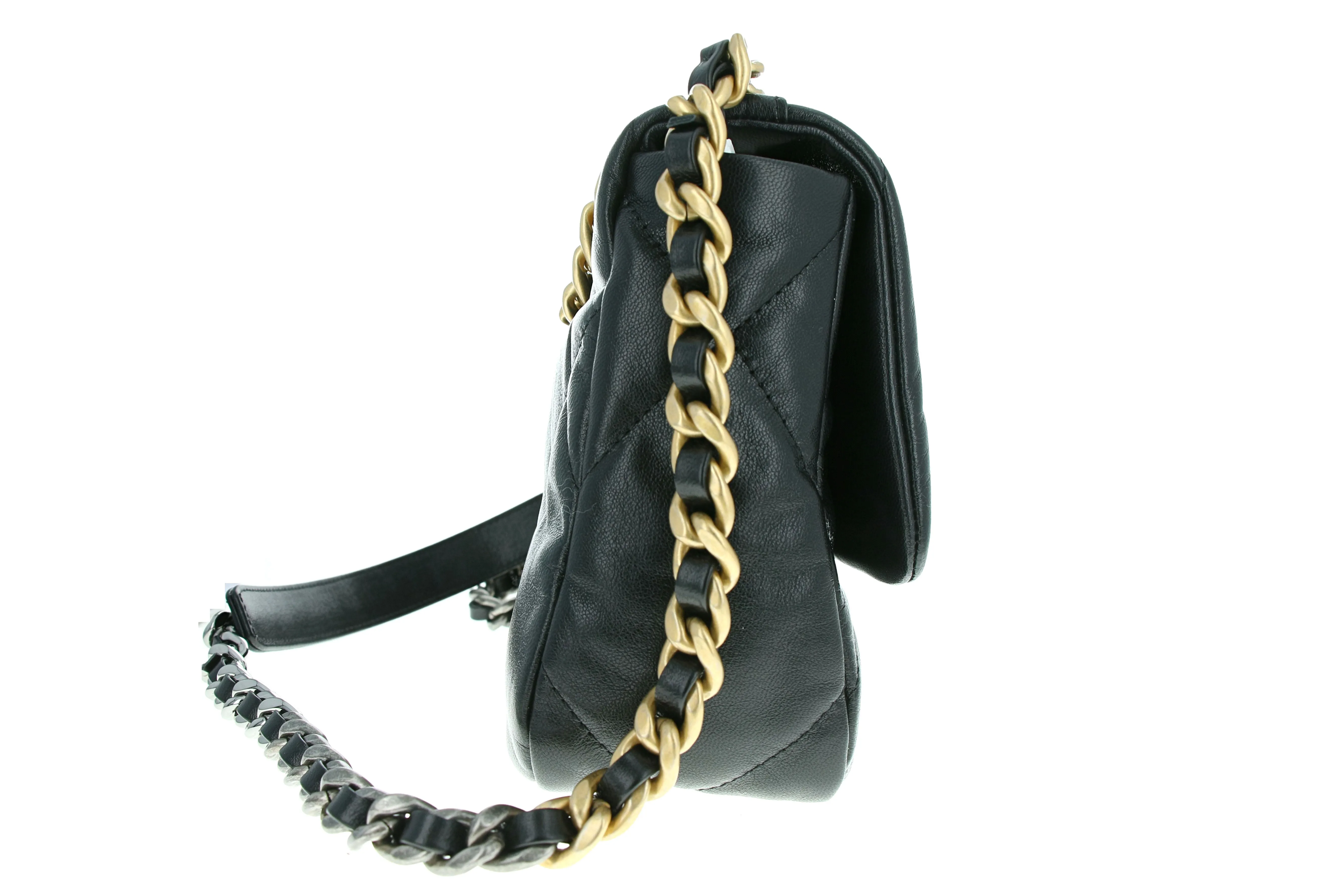 Chanel Lambskin Quilted Medium 19 Flap Black