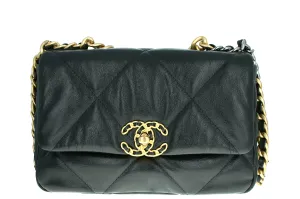 Chanel Lambskin Quilted Medium 19 Flap Black