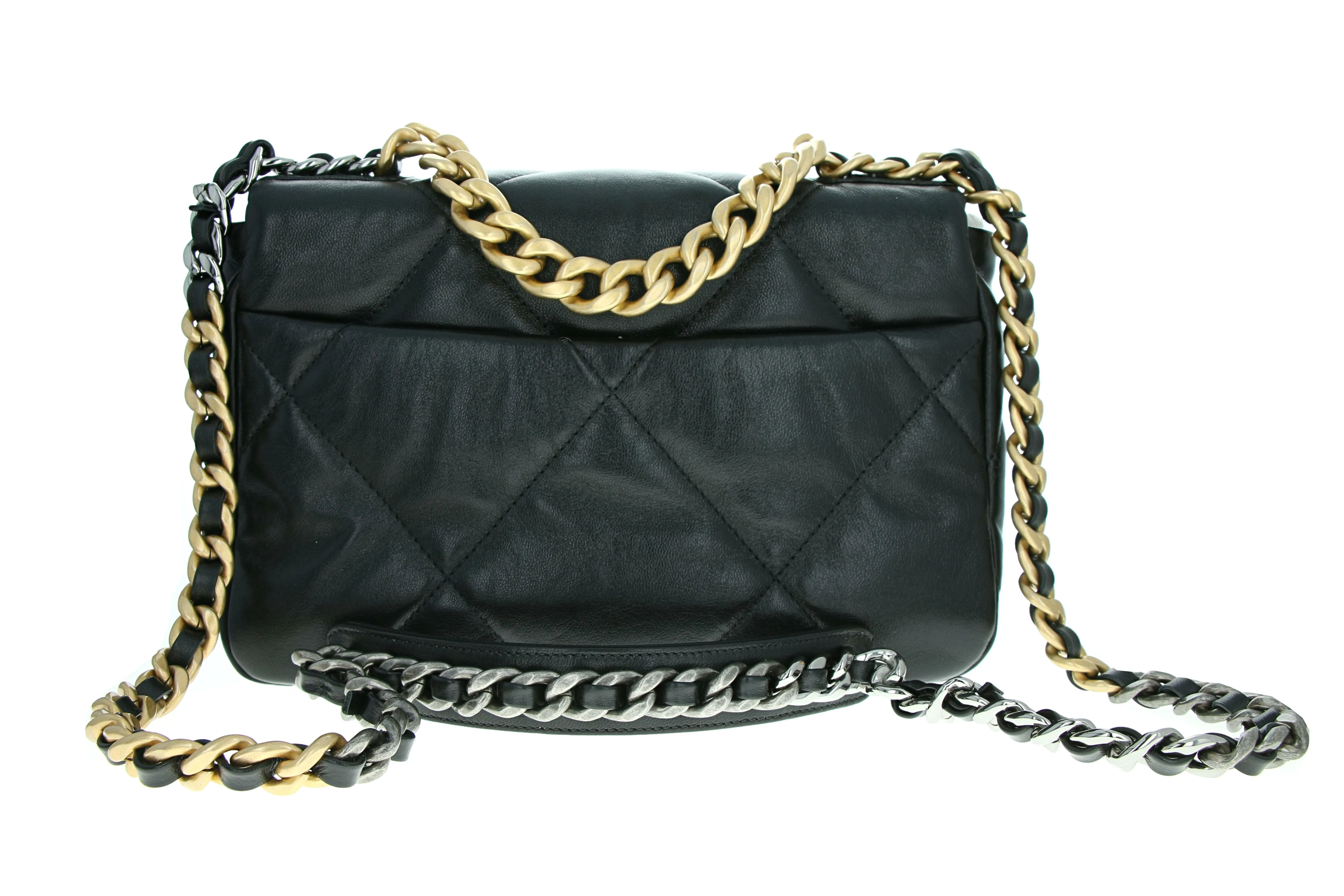 Chanel Lambskin Quilted Medium 19 Flap Black