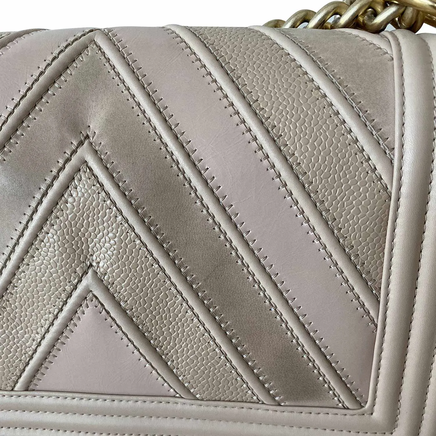 Chanel Medium Chevron Leather Boy Bag