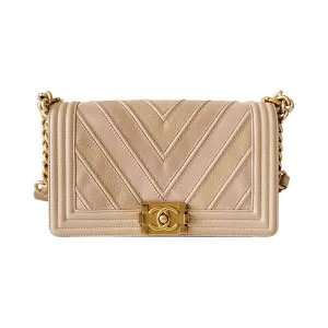 Chanel Medium Chevron Leather Boy Bag