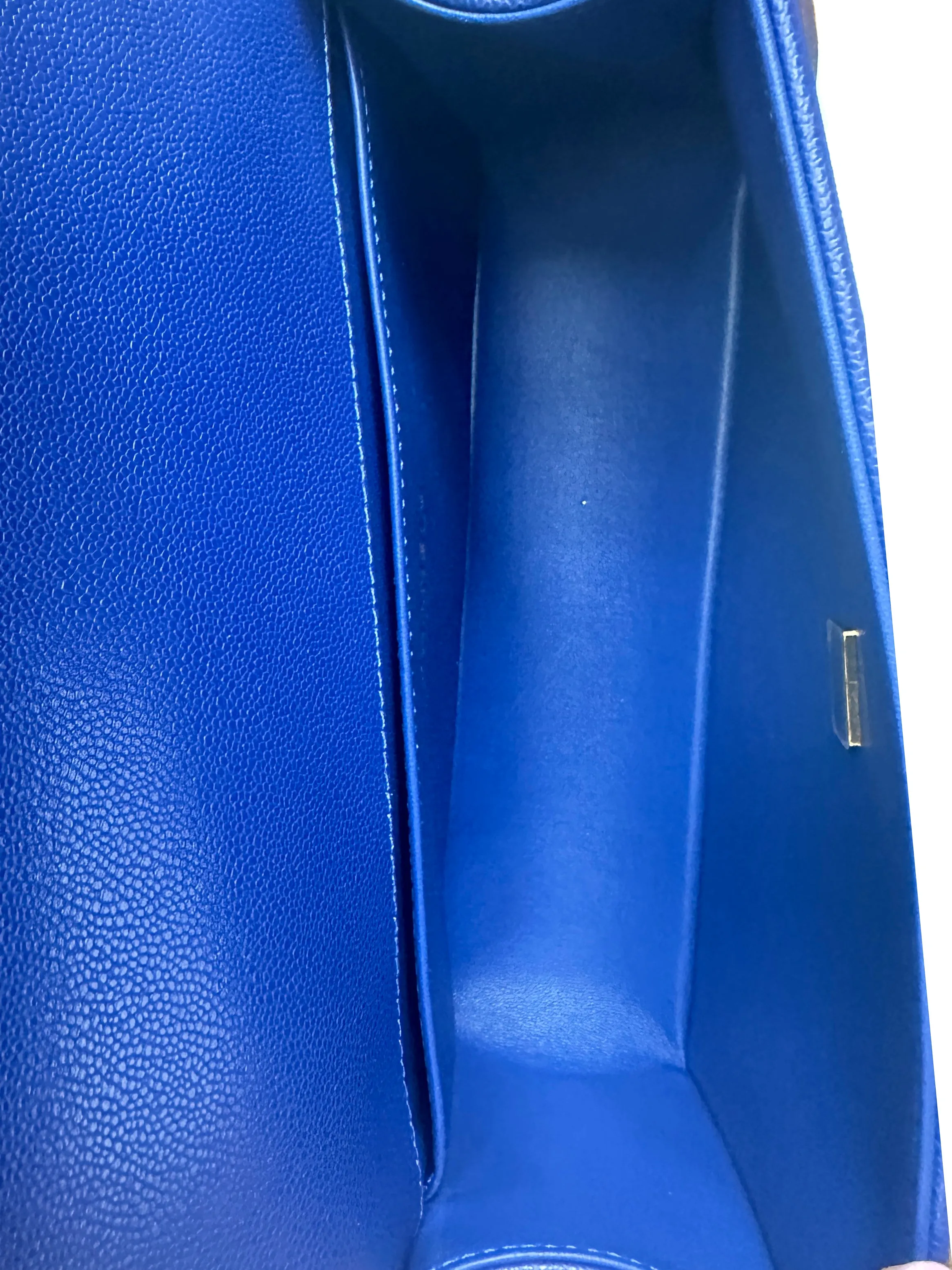 Chanel NEW Cobalt Blue Caviar Leather Quilted Medium Boy Bag